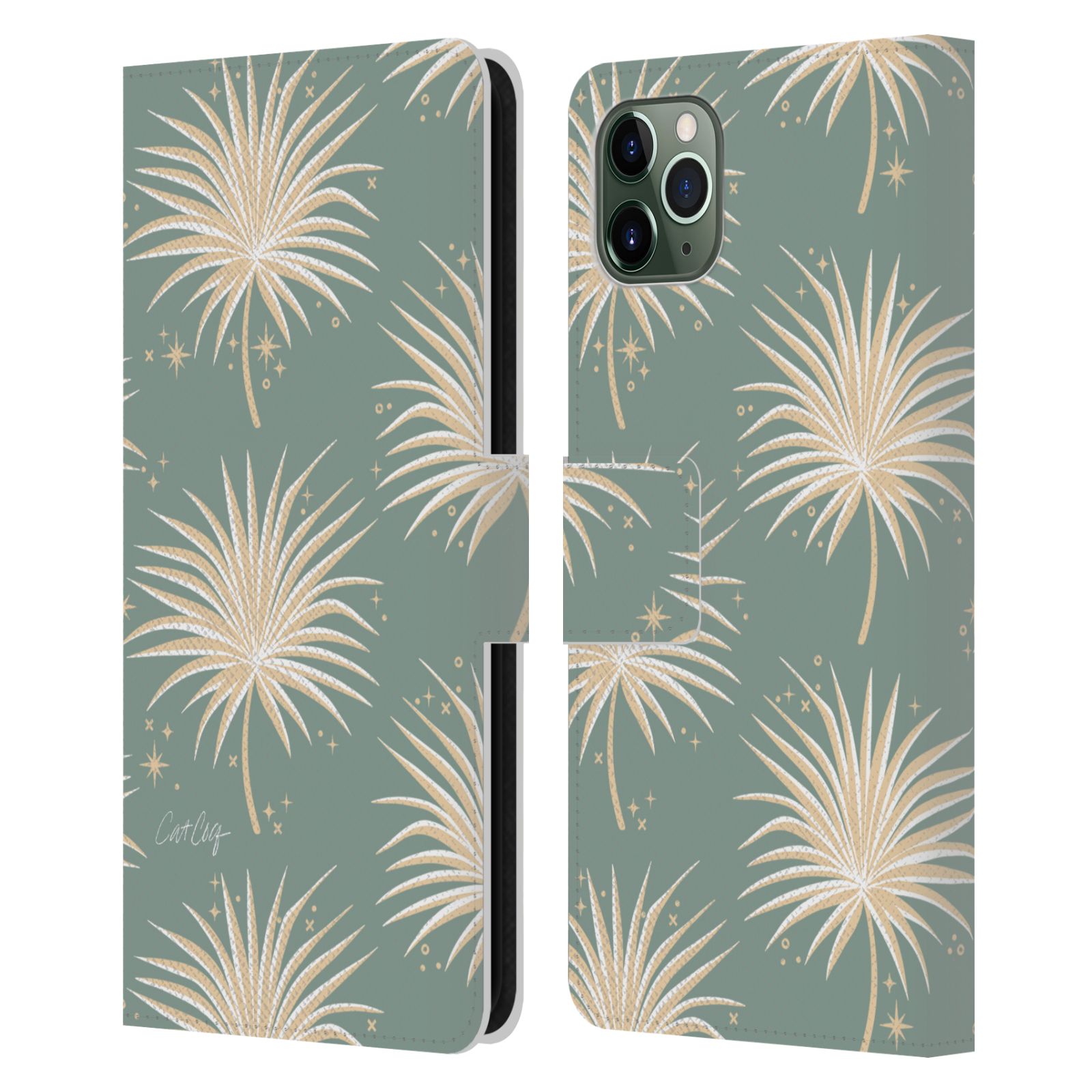 CAT COQUILLETTE TROPICAL WILDLIFE LEATHER BOOK WALLET CASE FOR APPLE iPHONE - Picture 12 of 16
