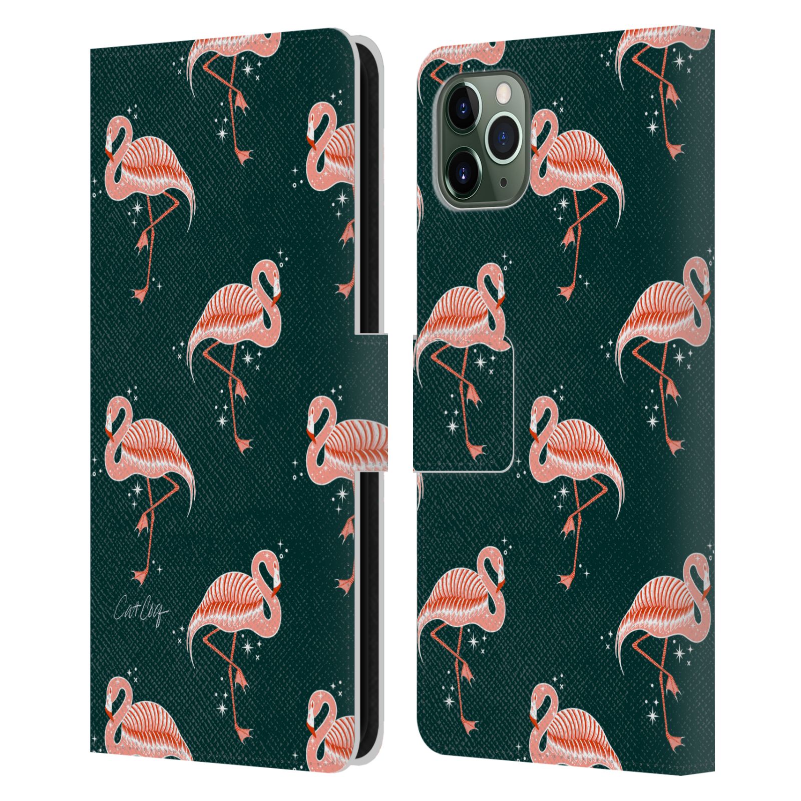 CAT COQUILLETTE TROPICAL WILDLIFE LEATHER BOOK WALLET CASE FOR APPLE iPHONE - Picture 14 of 16