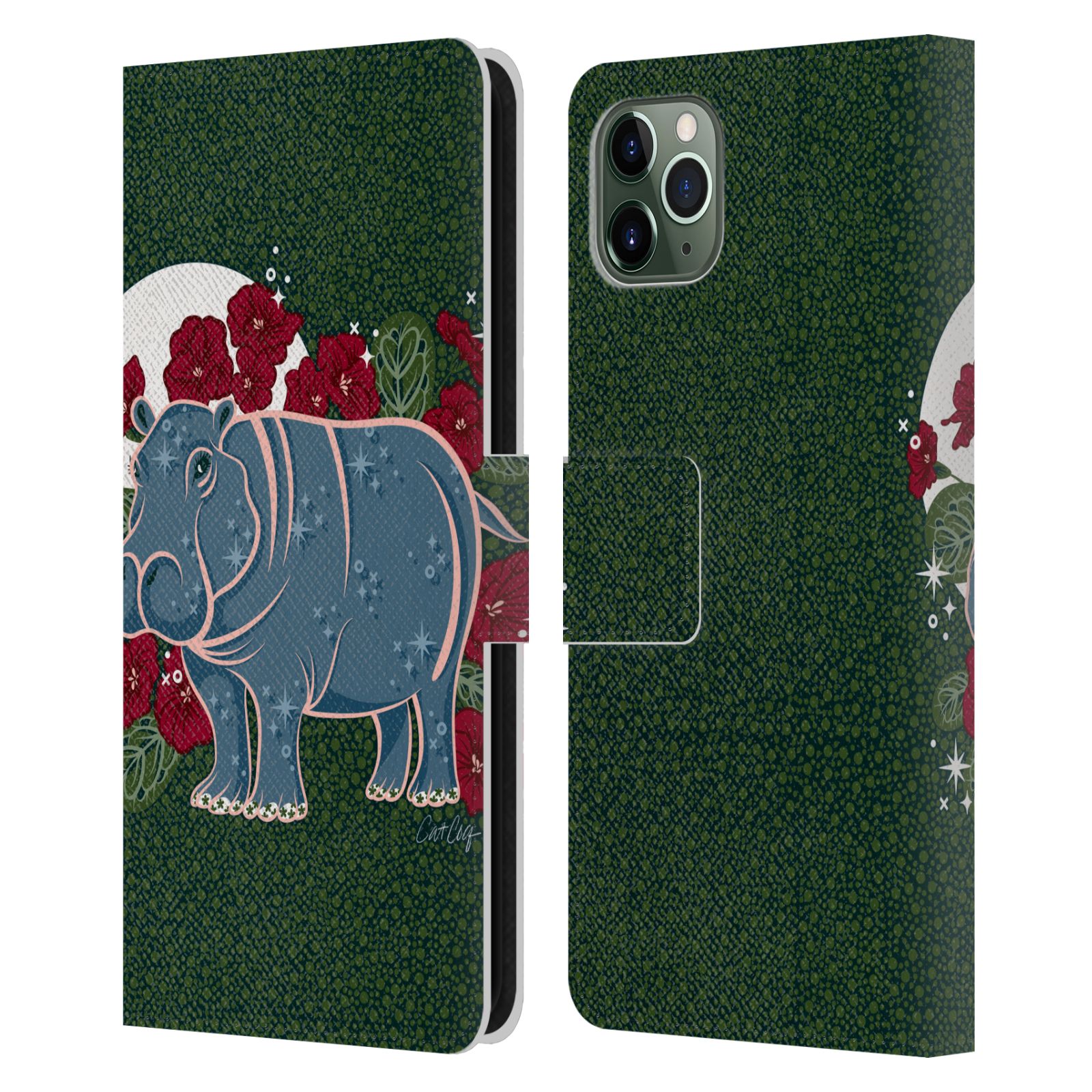 CAT COQUILLETTE TROPICAL WILDLIFE LEATHER BOOK WALLET CASE FOR APPLE iPHONE - Picture 15 of 16