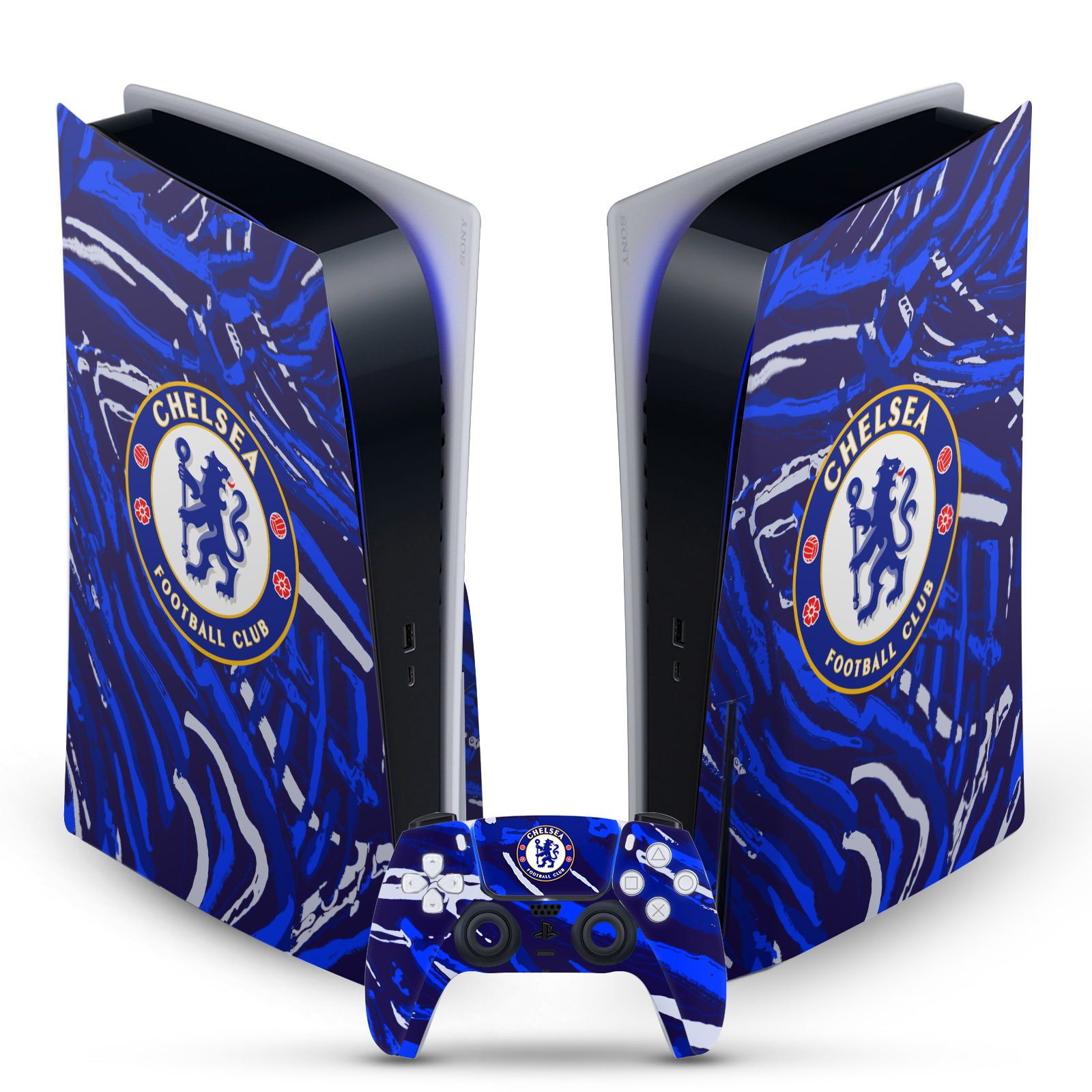 OFFICIAL CHELSEA FOOTBALL CLUB ART VINYL SKIN FOR SONY PS5 DISC EDITION BUNDLE