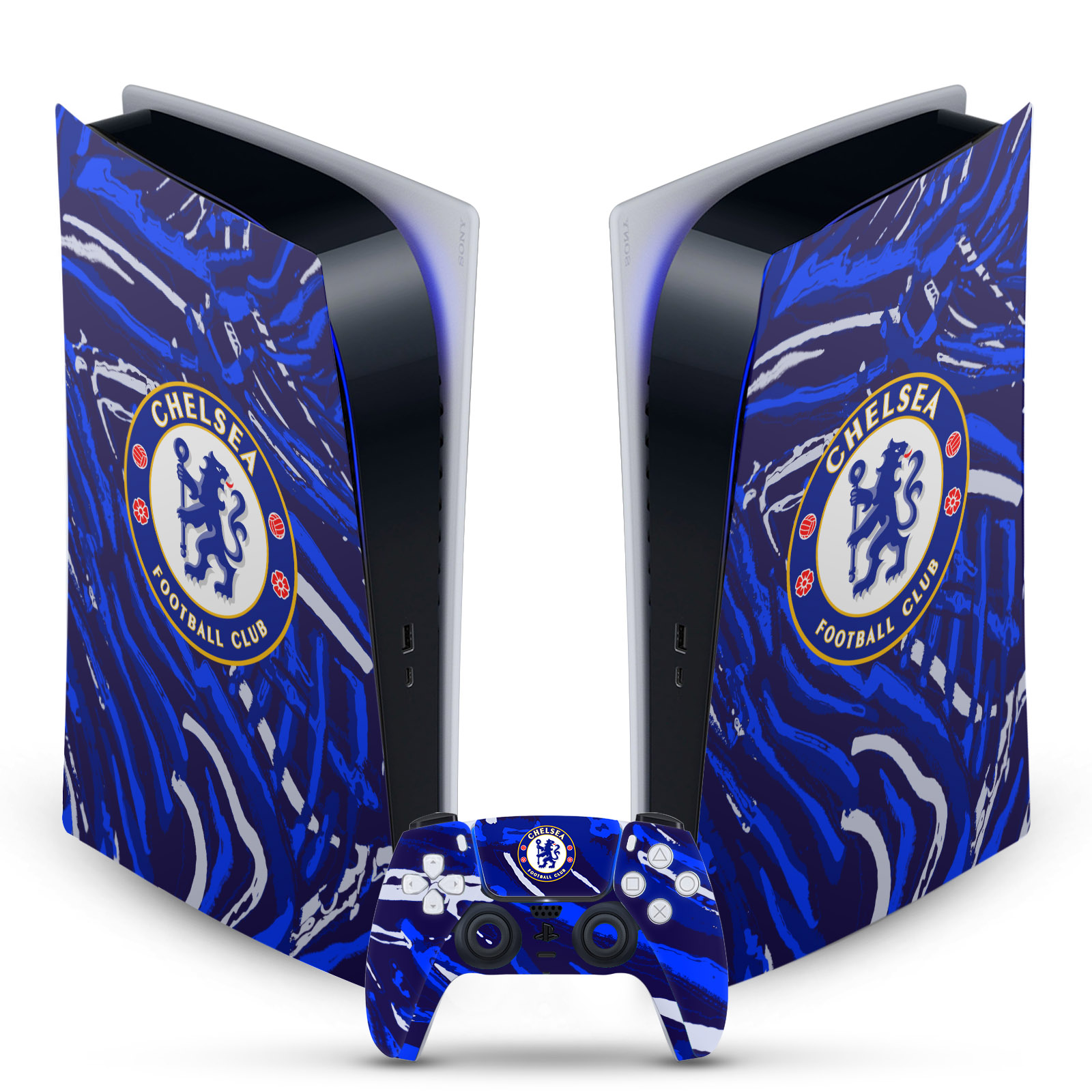 CHELSEA FOOTBALL CLUB ART VINYL SKIN DECAL FOR SONY PS5 DIGITAL EDITION BUNDLE