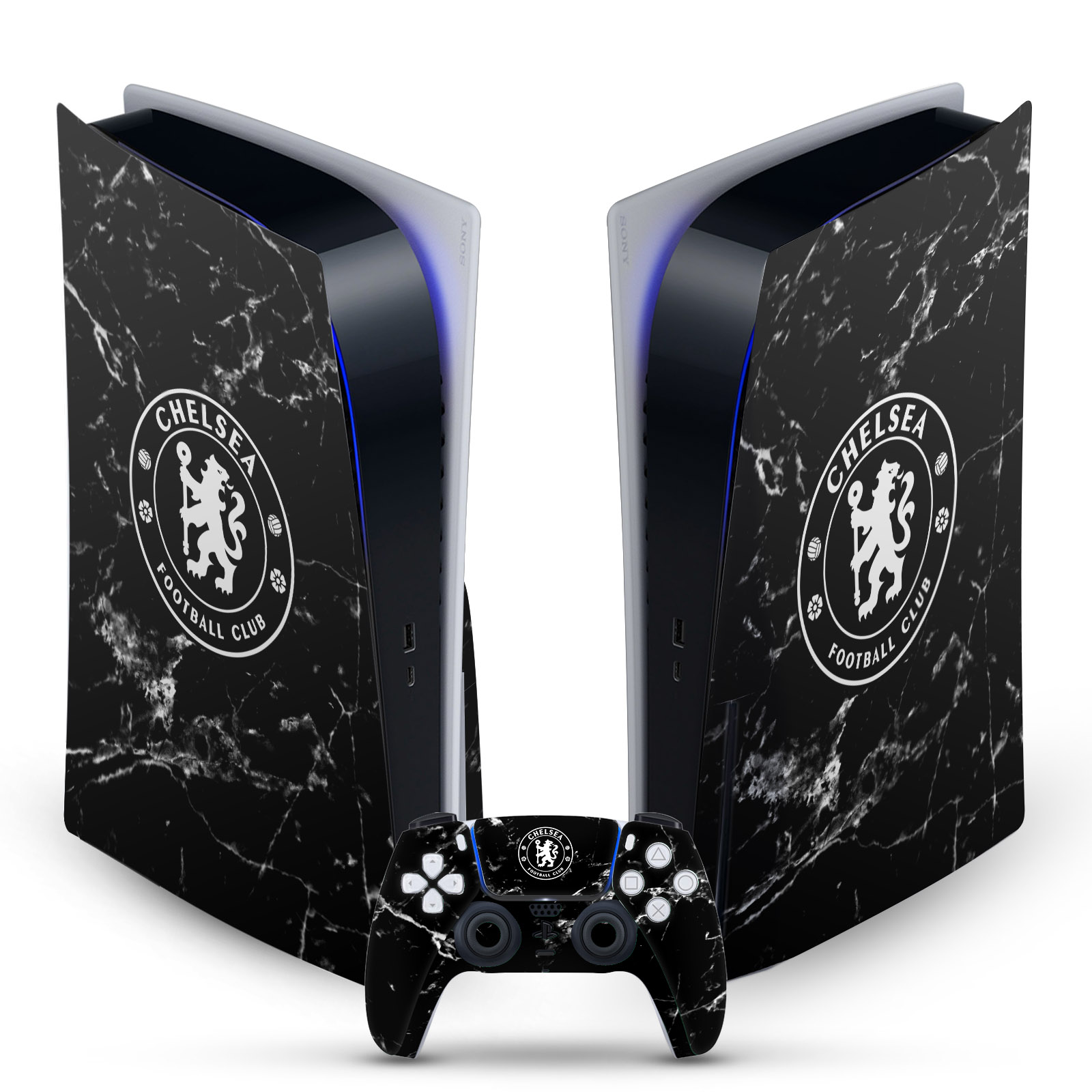 OFFICIAL CHELSEA FOOTBALL CLUB ART VINYL SKIN FOR SONY PS5 DISC EDITION BUNDLE