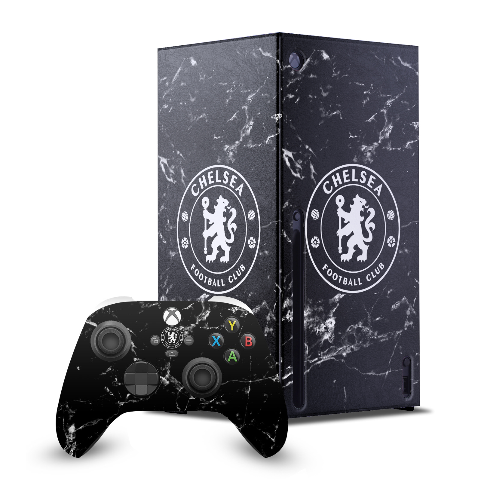 CHELSEA FOOTBALL CLUB ART CONSOLE WRAP AND CONTROLLER SKIN FOR XBOX SERIES X