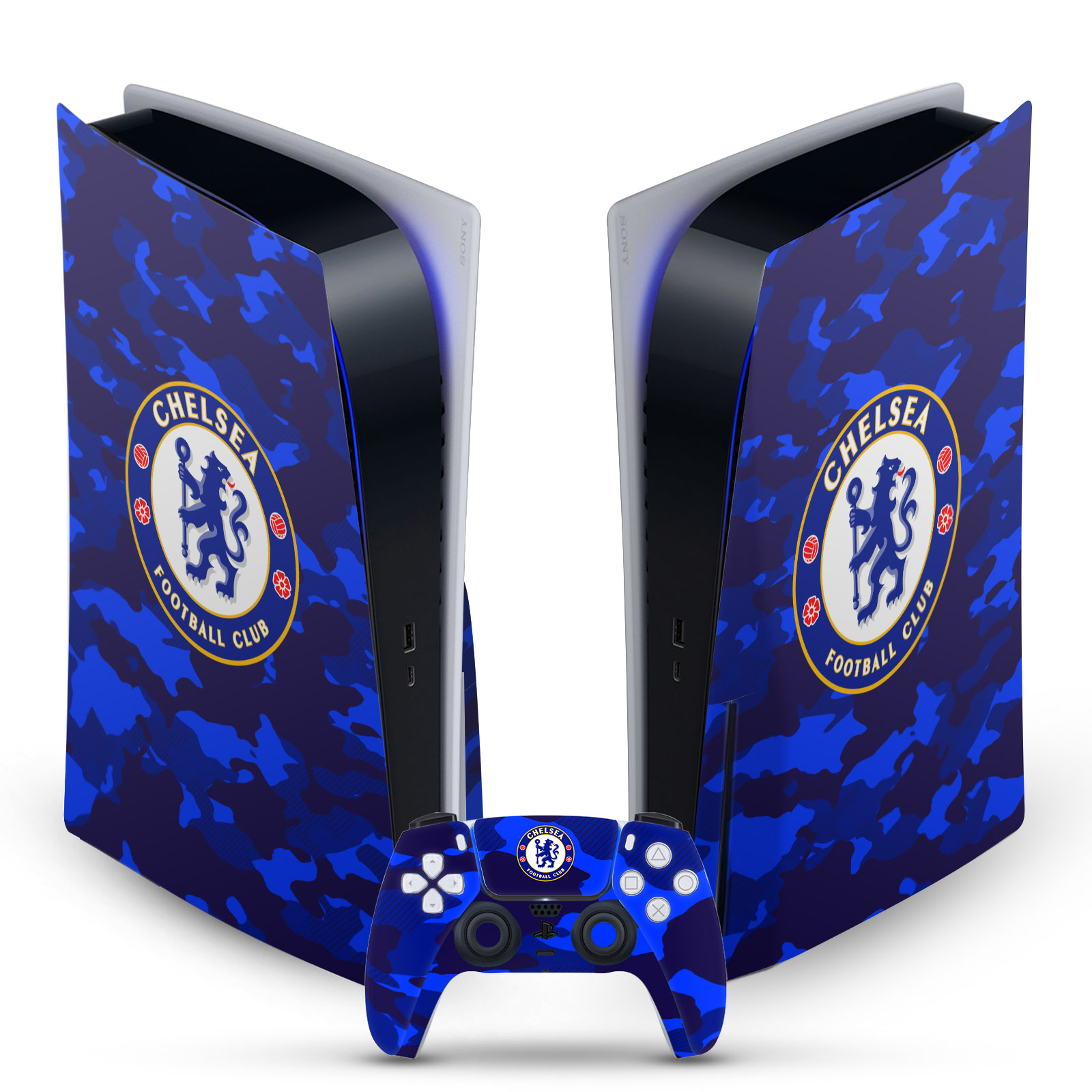 OFFICIAL CHELSEA FOOTBALL CLUB ART VINYL SKIN FOR SONY PS5 DISC EDITION BUNDLE