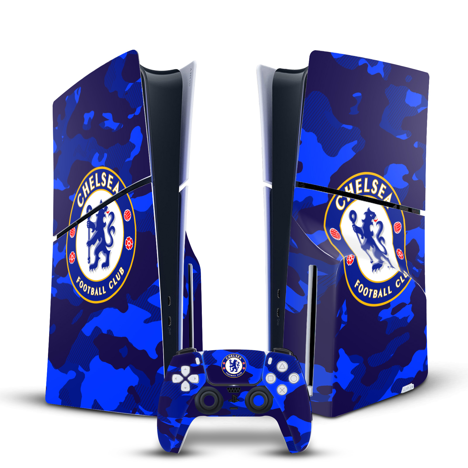 CHELSEA FOOTBALL CLUB ART VINYL SKIN FOR PS5 SLIM DISC CONSOLE & CONTROLLER