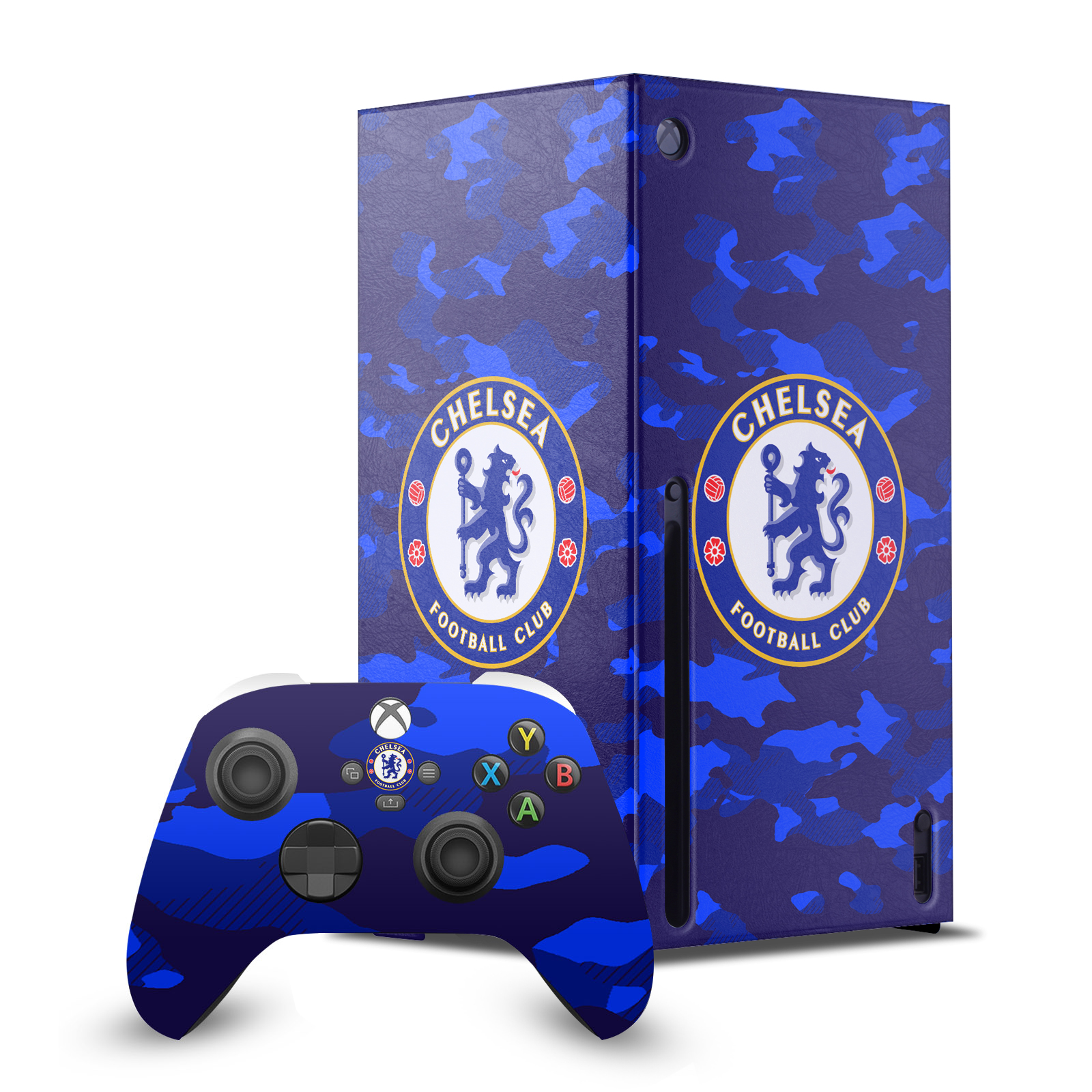 CHELSEA FOOTBALL CLUB ART CONSOLE WRAP AND CONTROLLER SKIN FOR XBOX SERIES X