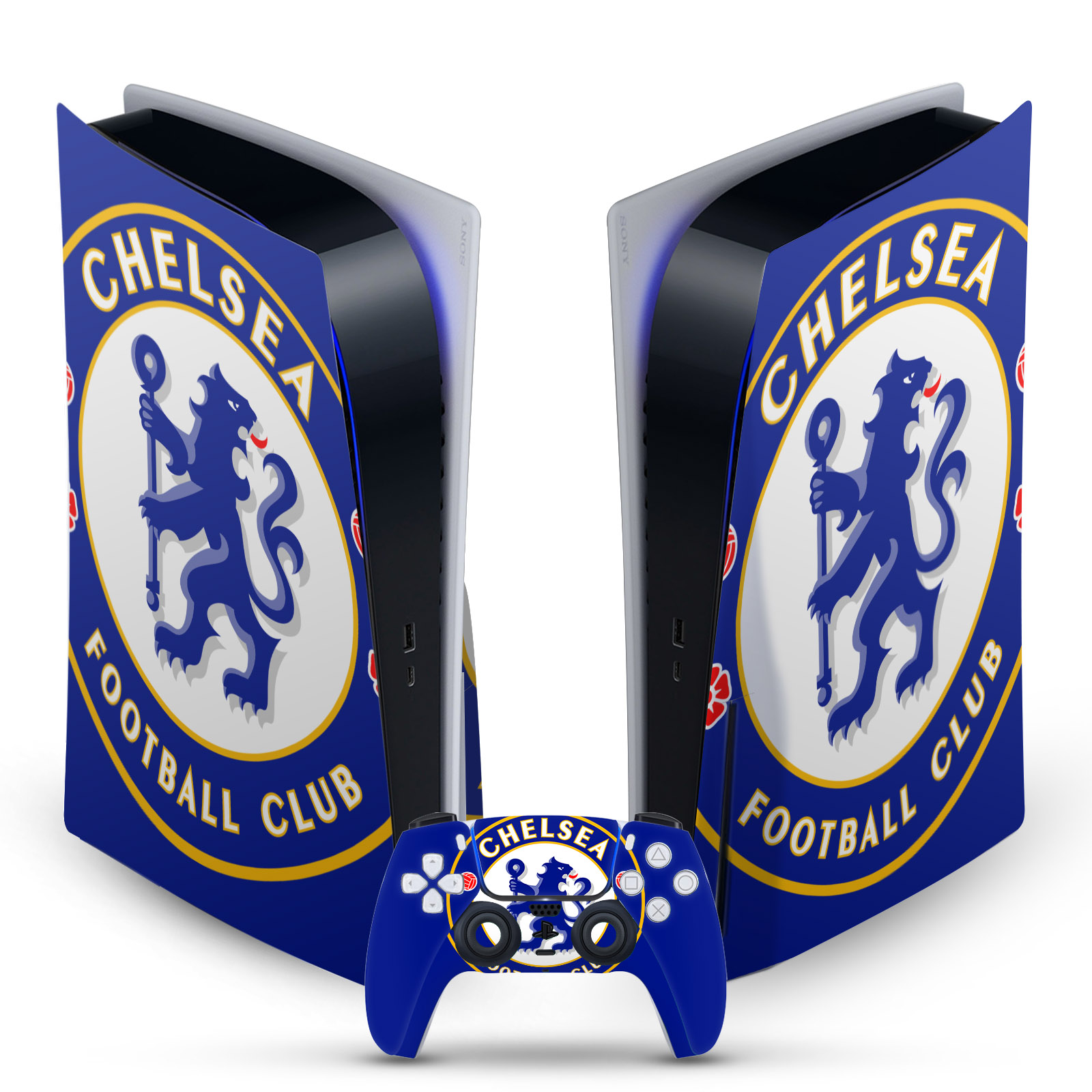 OFFICIAL CHELSEA FOOTBALL CLUB ART VINYL SKIN FOR SONY PS5 DISC EDITION BUNDLE