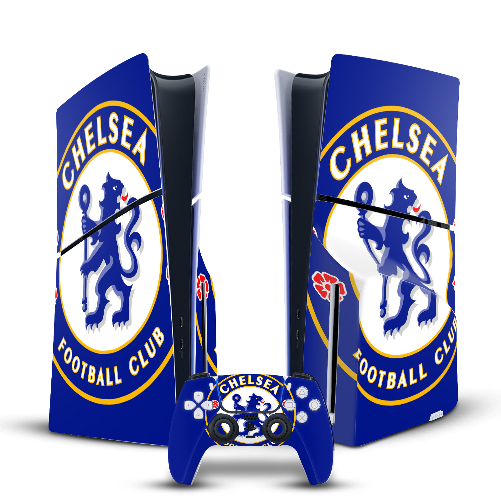 CHELSEA FOOTBALL CLUB ART VINYL SKIN FOR PS5 SLIM DISC CONSOLE & CONTROLLER