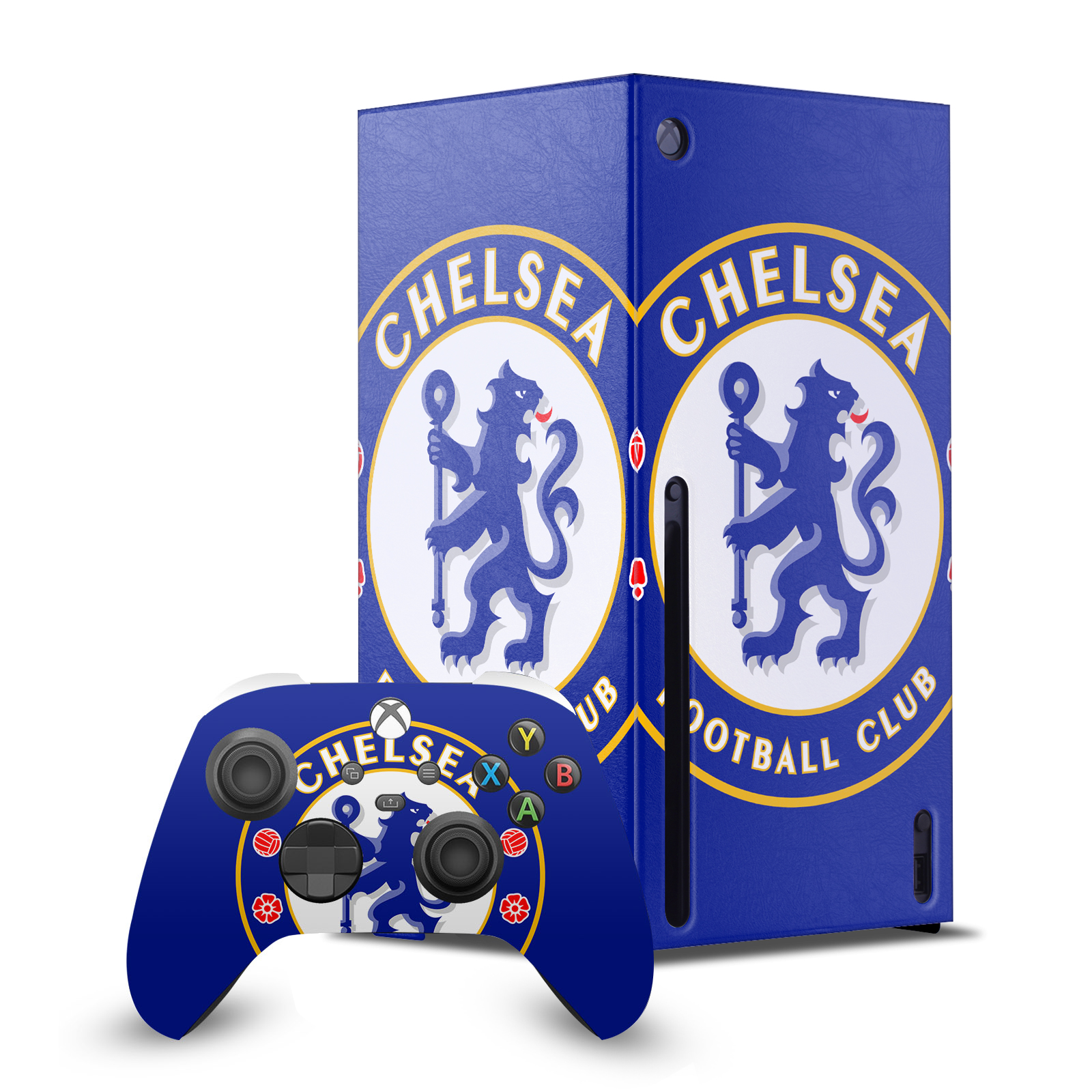 CHELSEA FOOTBALL CLUB ART CONSOLE WRAP AND CONTROLLER SKIN FOR XBOX SERIES X