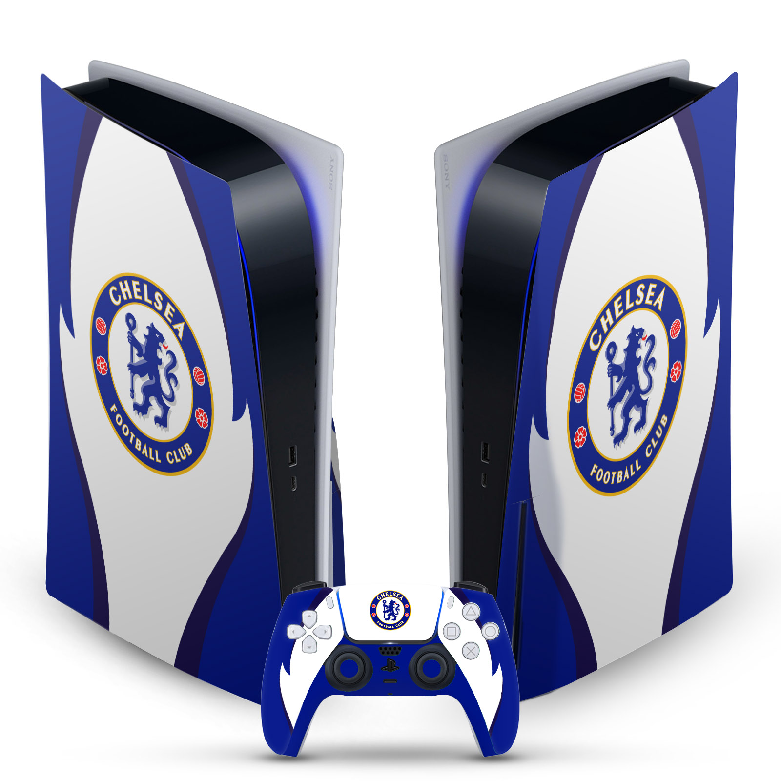 OFFICIAL CHELSEA FOOTBALL CLUB ART VINYL SKIN FOR SONY PS5 DISC EDITION BUNDLE