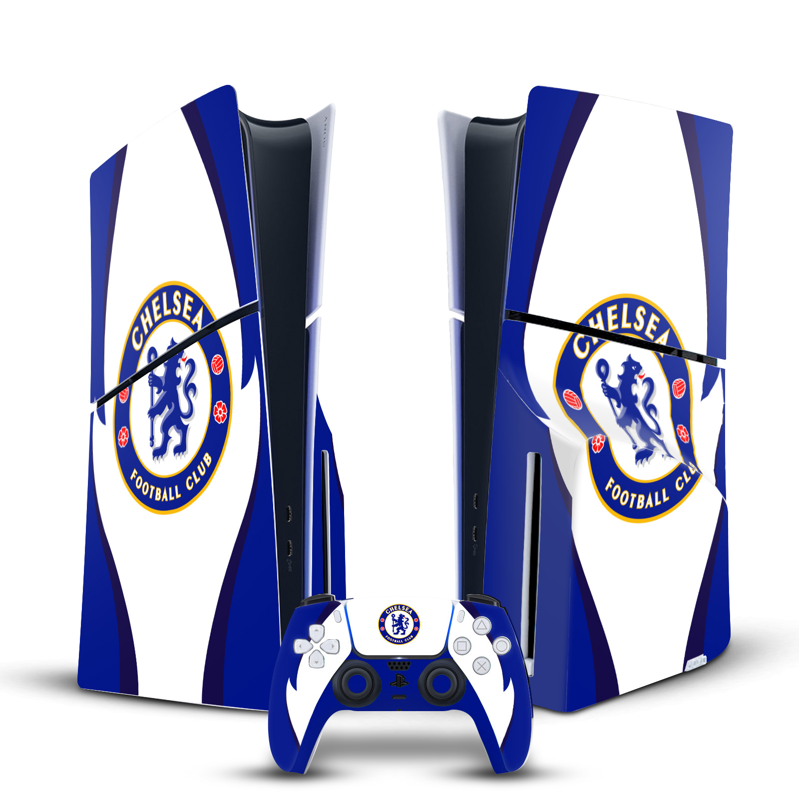 CHELSEA FOOTBALL CLUB ART VINYL SKIN FOR PS5 SLIM DISC CONSOLE & CONTROLLER