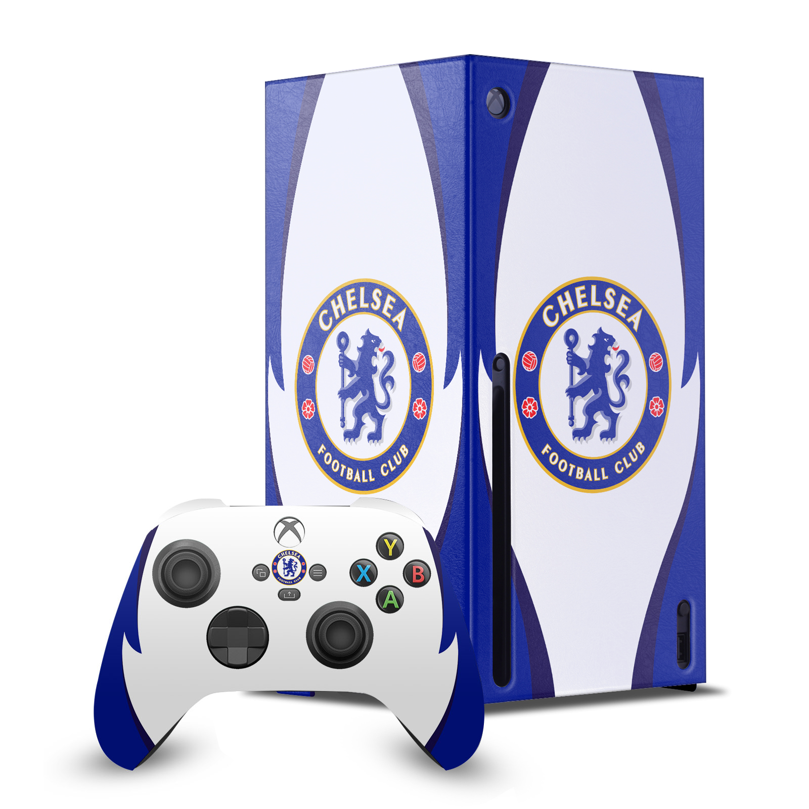 CHELSEA FOOTBALL CLUB ART CONSOLE WRAP AND CONTROLLER SKIN FOR XBOX SERIES X