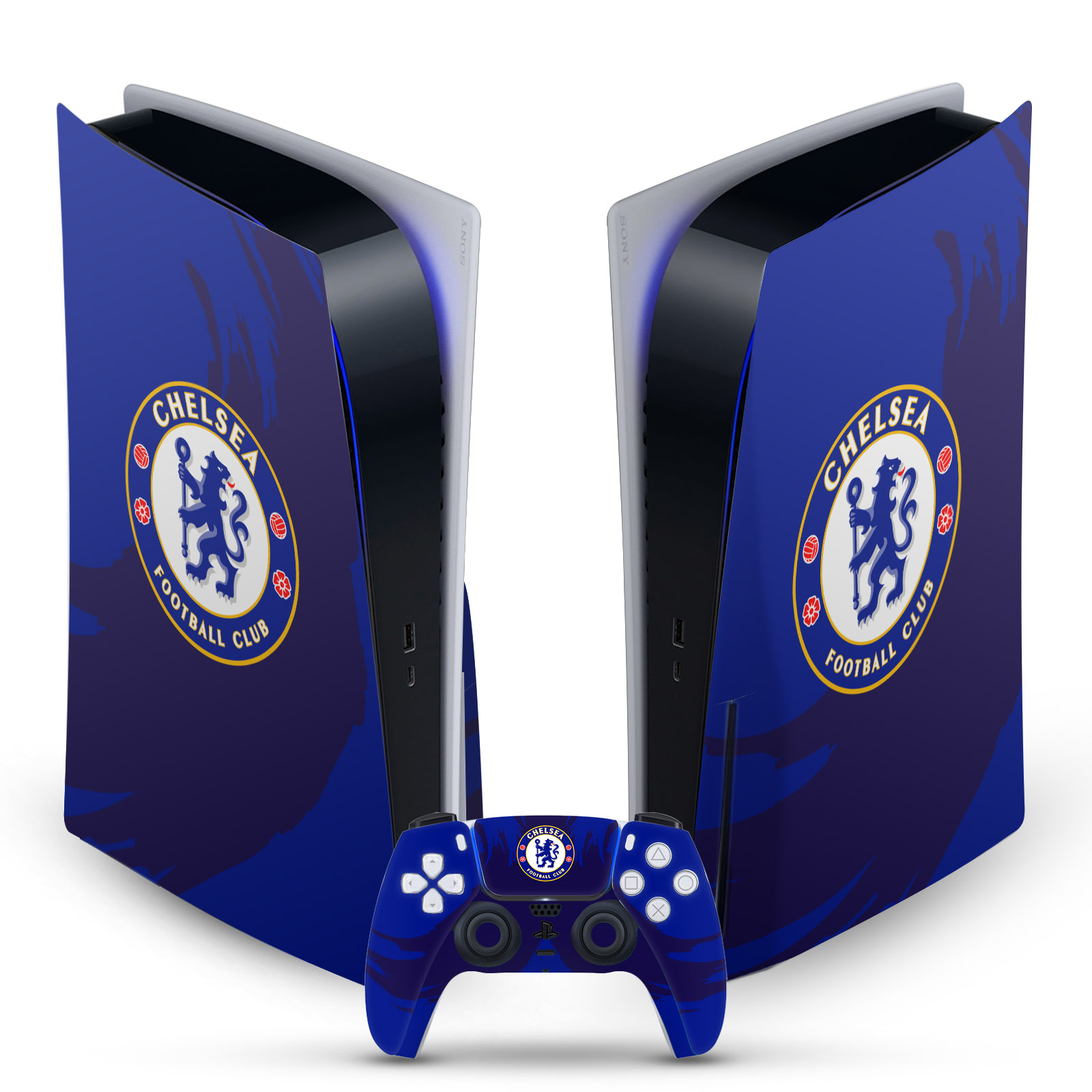 OFFICIAL CHELSEA FOOTBALL CLUB ART VINYL SKIN FOR SONY PS5 DISC EDITION BUNDLE