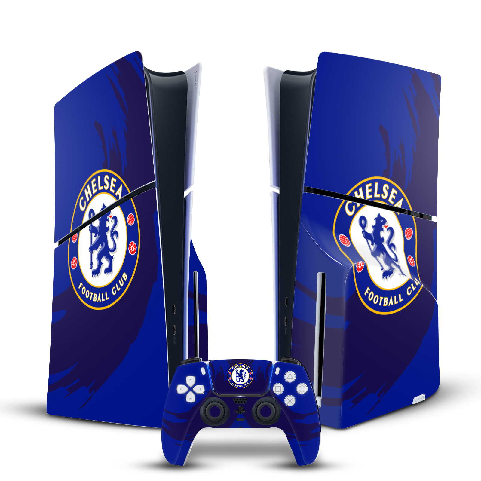 CHELSEA FOOTBALL CLUB ART VINYL SKIN FOR PS5 SLIM DISC CONSOLE & CONTROLLER