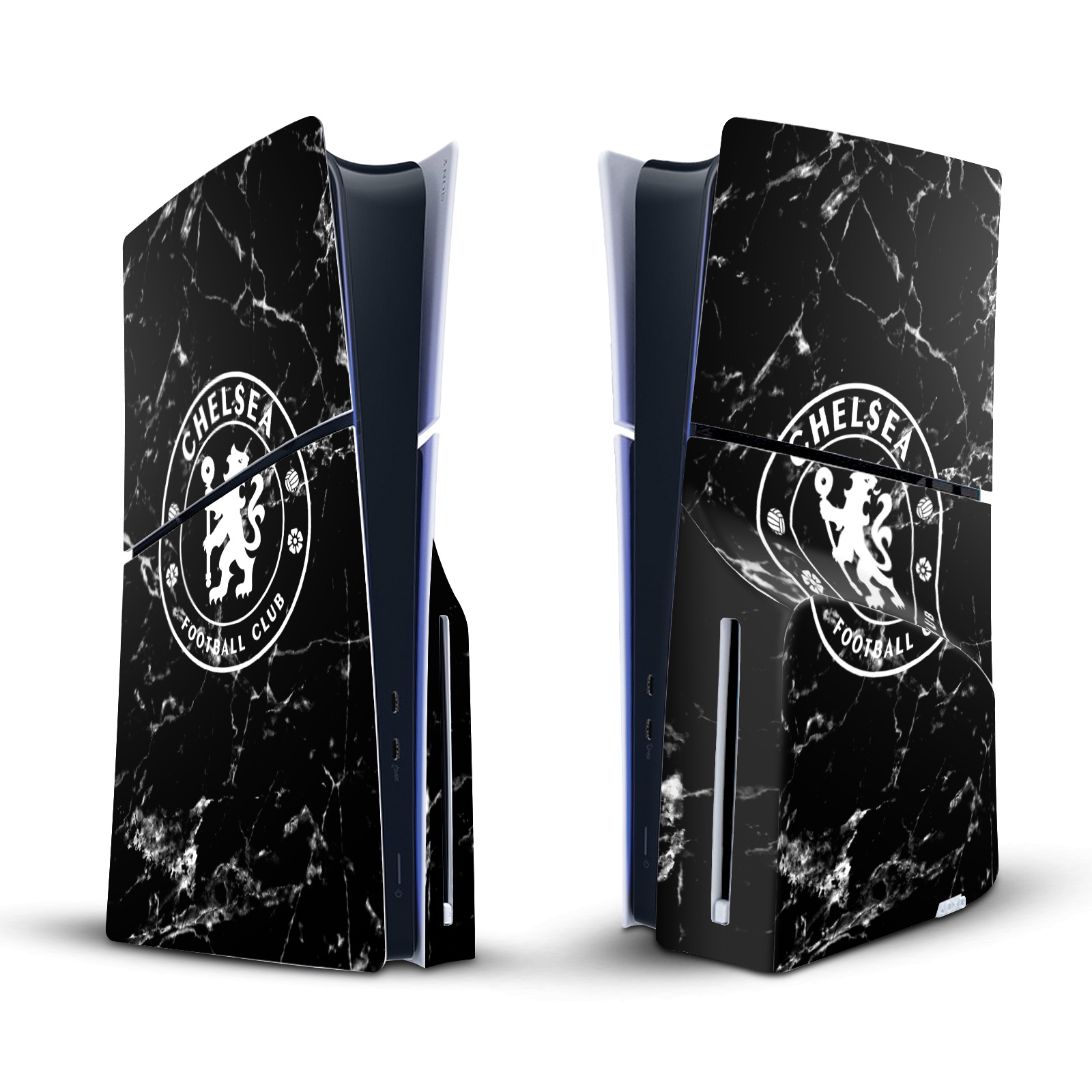 CHELSEA FOOTBALL CLUB MIXED LOGO VINYL SKIN DECAL FOR SONY PS5 SLIM DISC CONSOLE