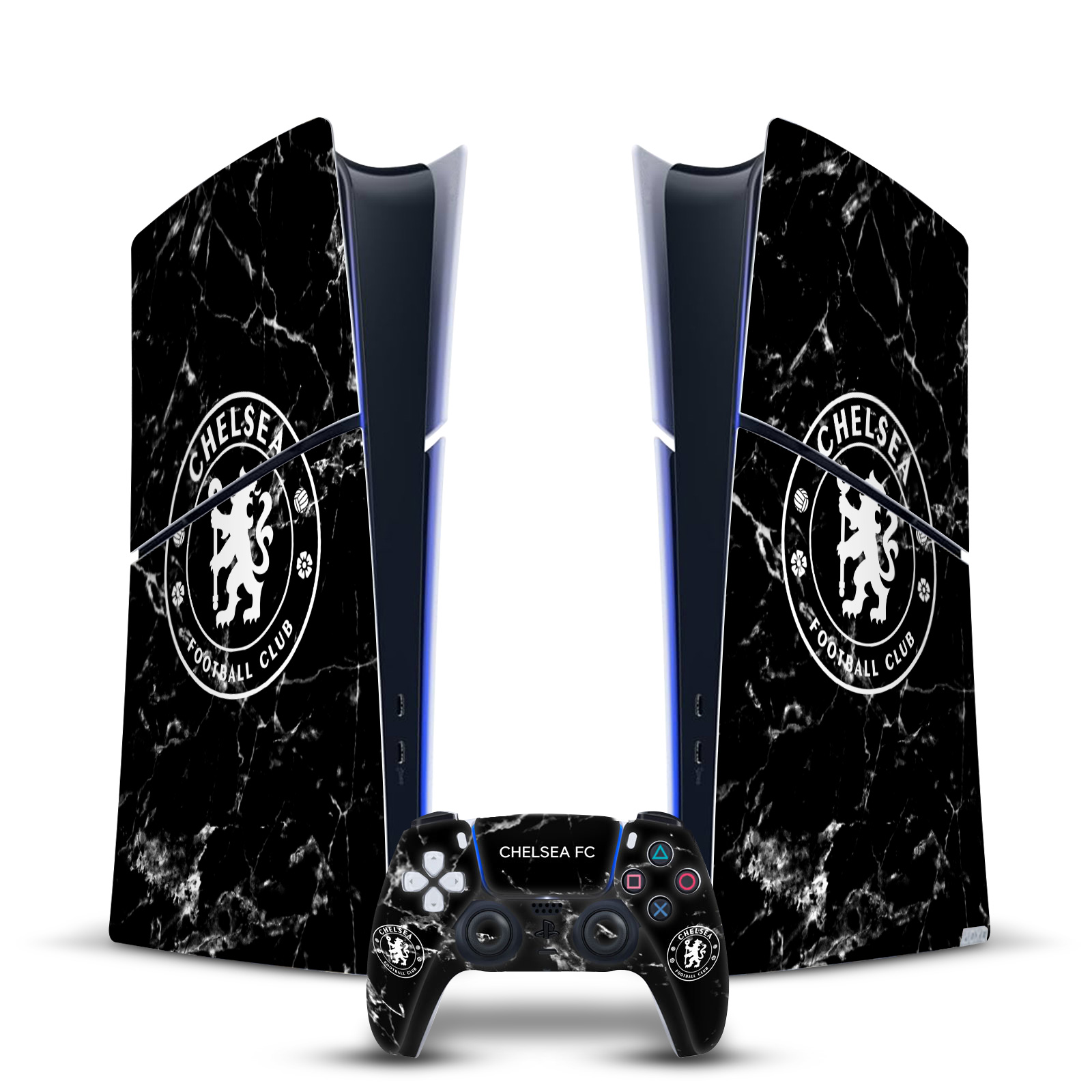 CHELSEA FOOTBALL CLUB MIXED LOGO VINYL SKIN FOR PS5 SLIM/PRO DIGITAL BUNDLE