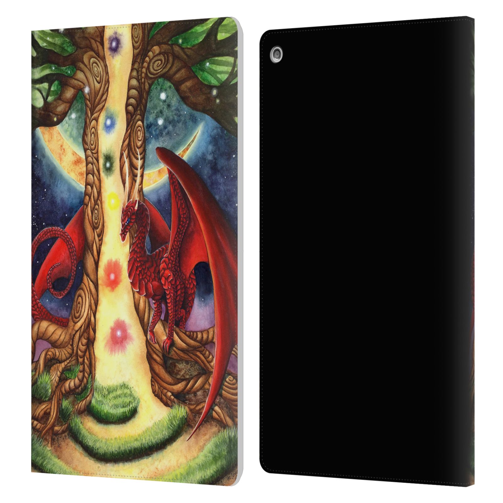 OFFICIAL CARLA MORROW DRAGONS LEATHER BOOK WALLET CASE COVER FOR AMAZON FIRE - Picture 8 of 17