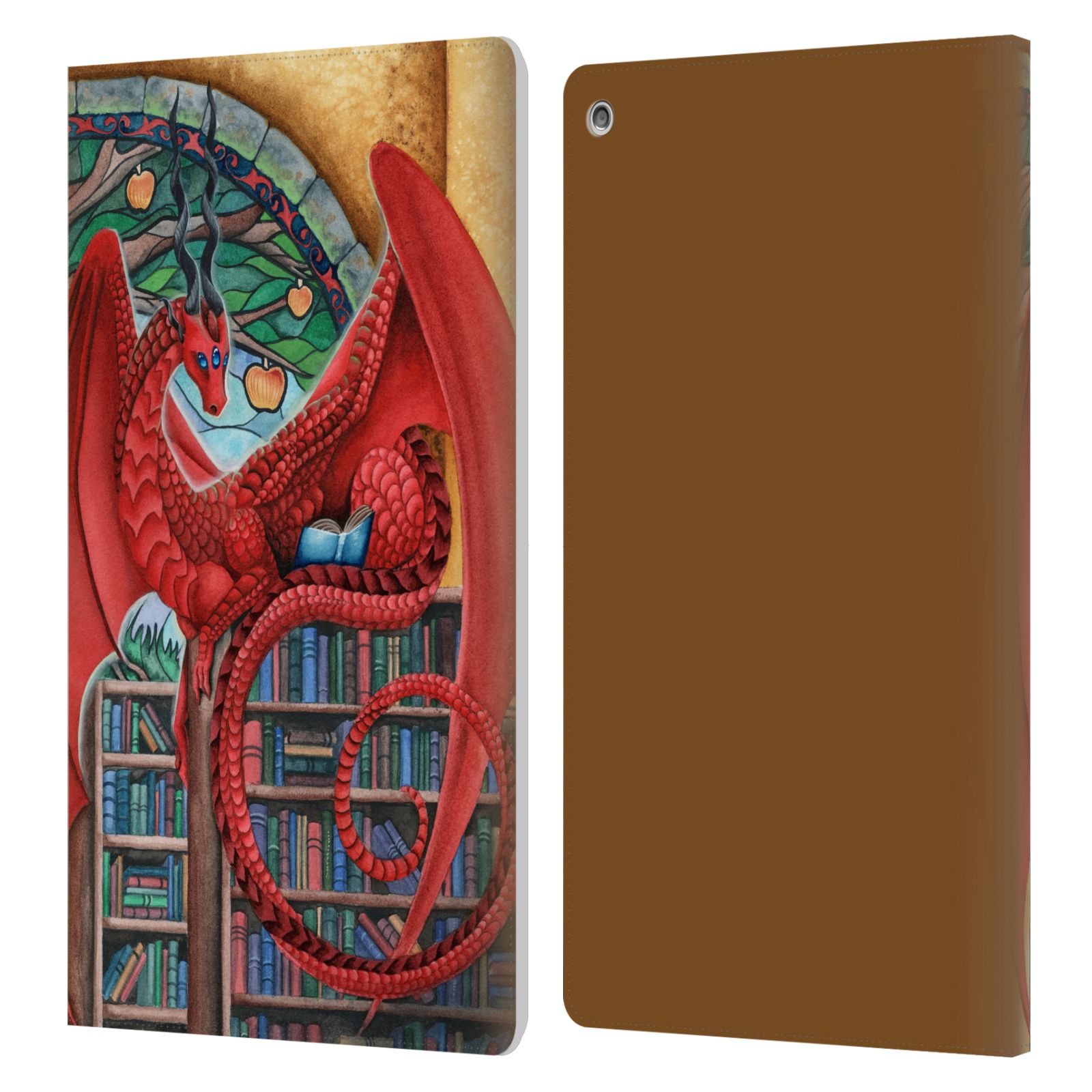 OFFICIAL CARLA MORROW DRAGONS LEATHER BOOK WALLET CASE COVER FOR AMAZON FIRE - Picture 9 of 17
