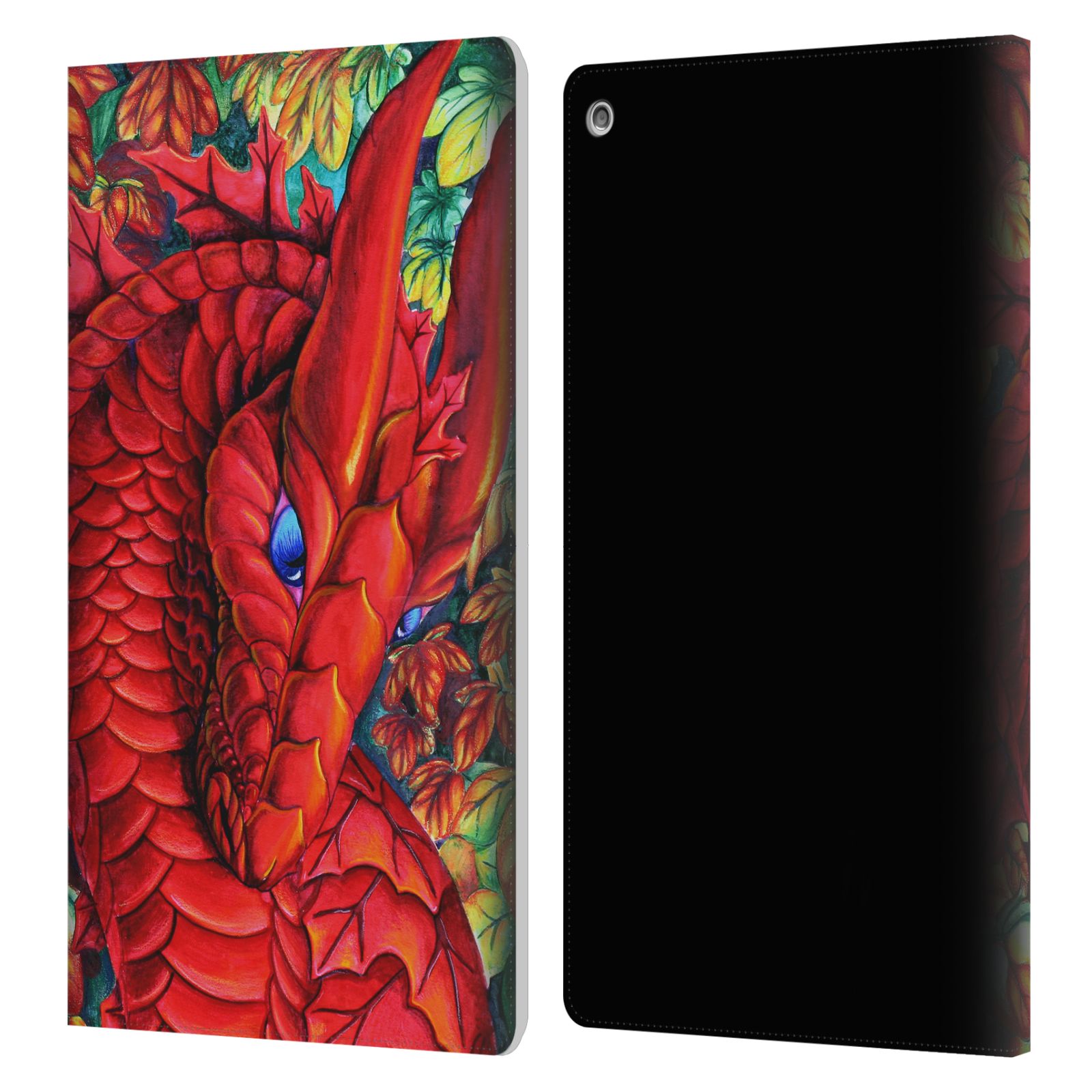 OFFICIAL CARLA MORROW DRAGONS LEATHER BOOK WALLET CASE COVER FOR AMAZON FIRE - Picture 15 of 17