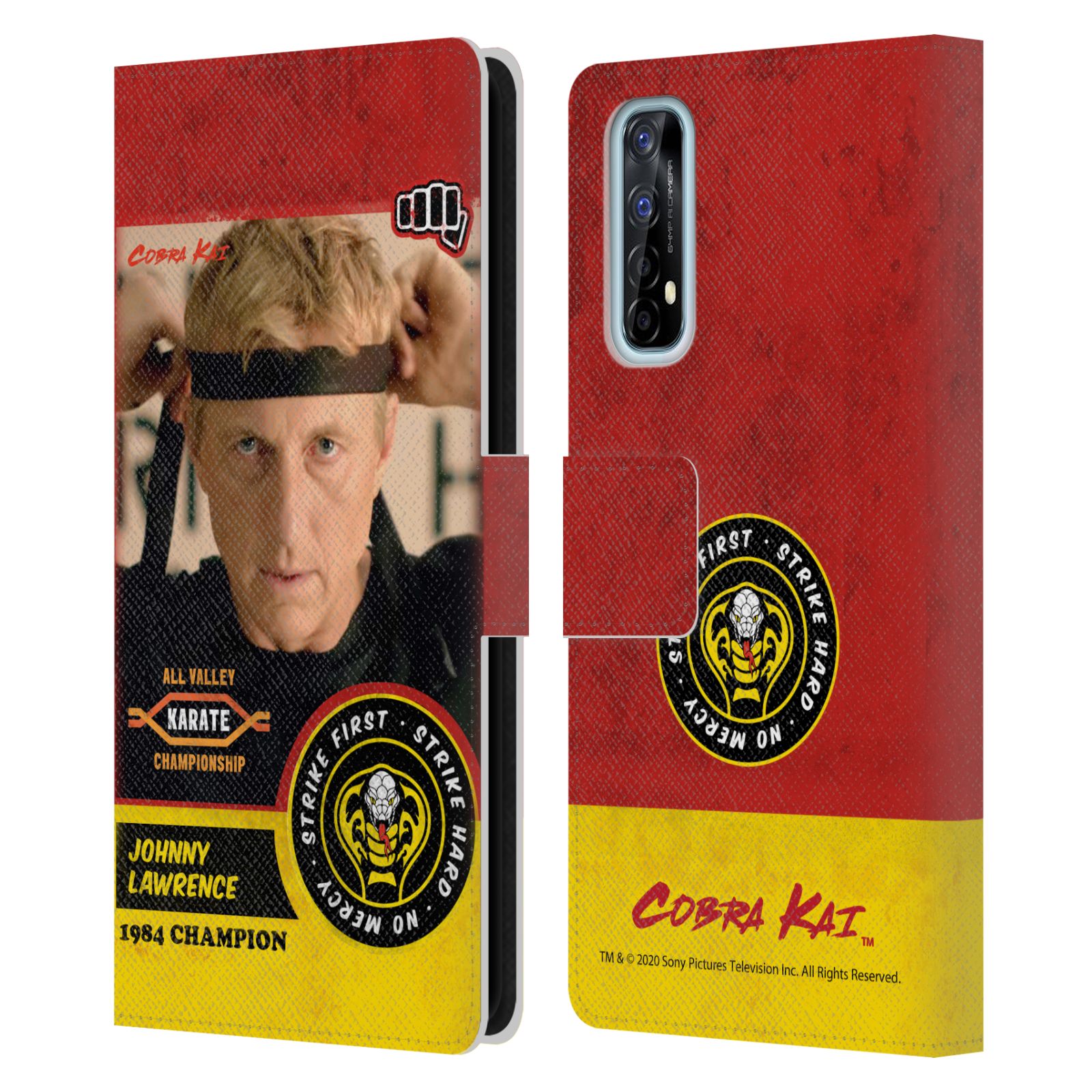 FUNDA BILLETERA OFICIAL COBRA KAI GRAPHICS 2 LIBROS DE CUERO PARA TELÉFONOS REALME - Imagen 9 de 17