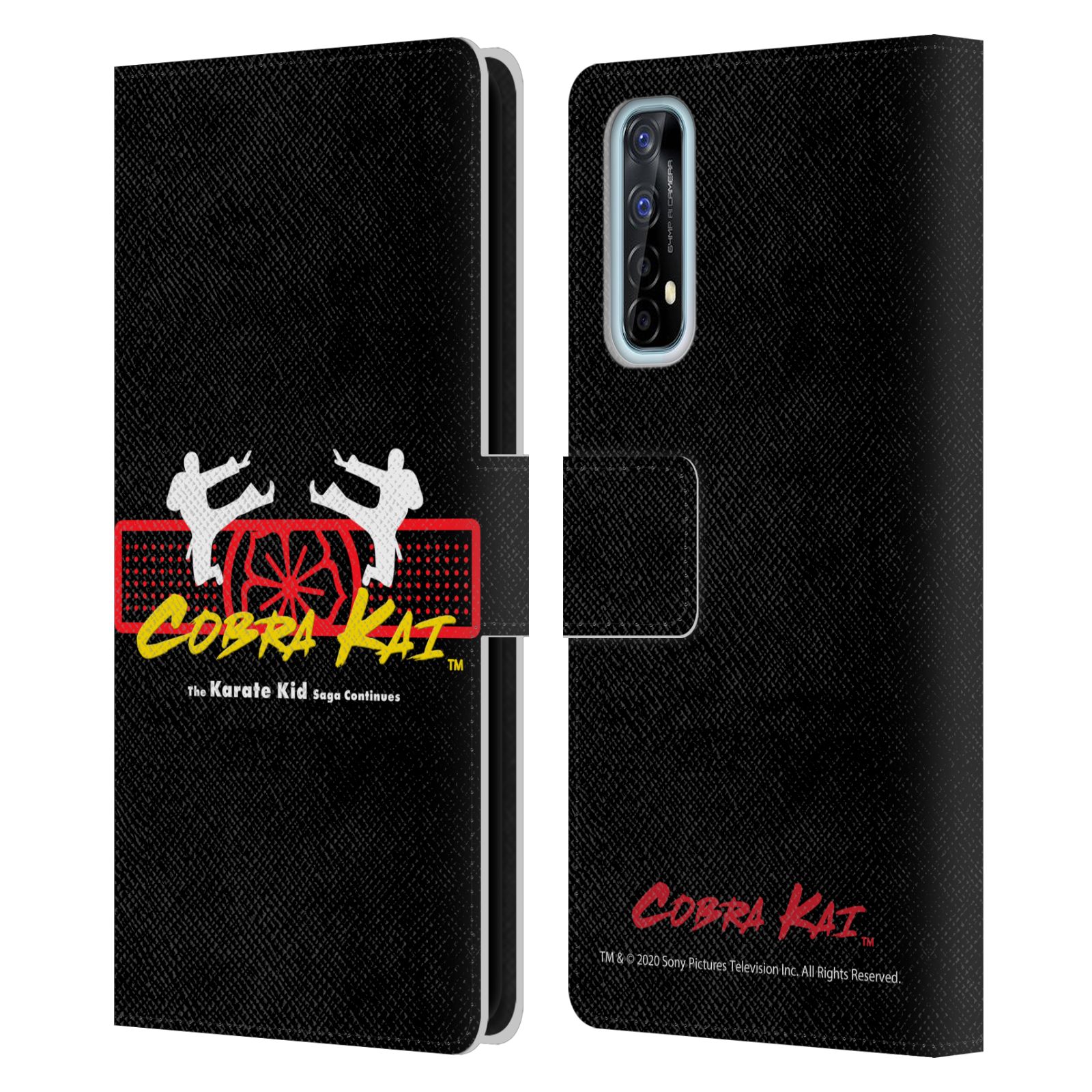 FUNDA BILLETERA OFICIAL COBRA KAI GRAPHICS 2 LIBROS DE CUERO PARA TELÉFONOS REALME - Imagen 11 de 17