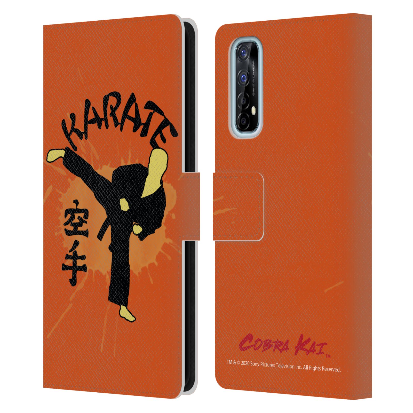 FUNDA BILLETERA OFICIAL COBRA KAI GRAPHICS 2 LIBROS DE CUERO PARA TELÉFONOS REALME - Imagen 12 de 17