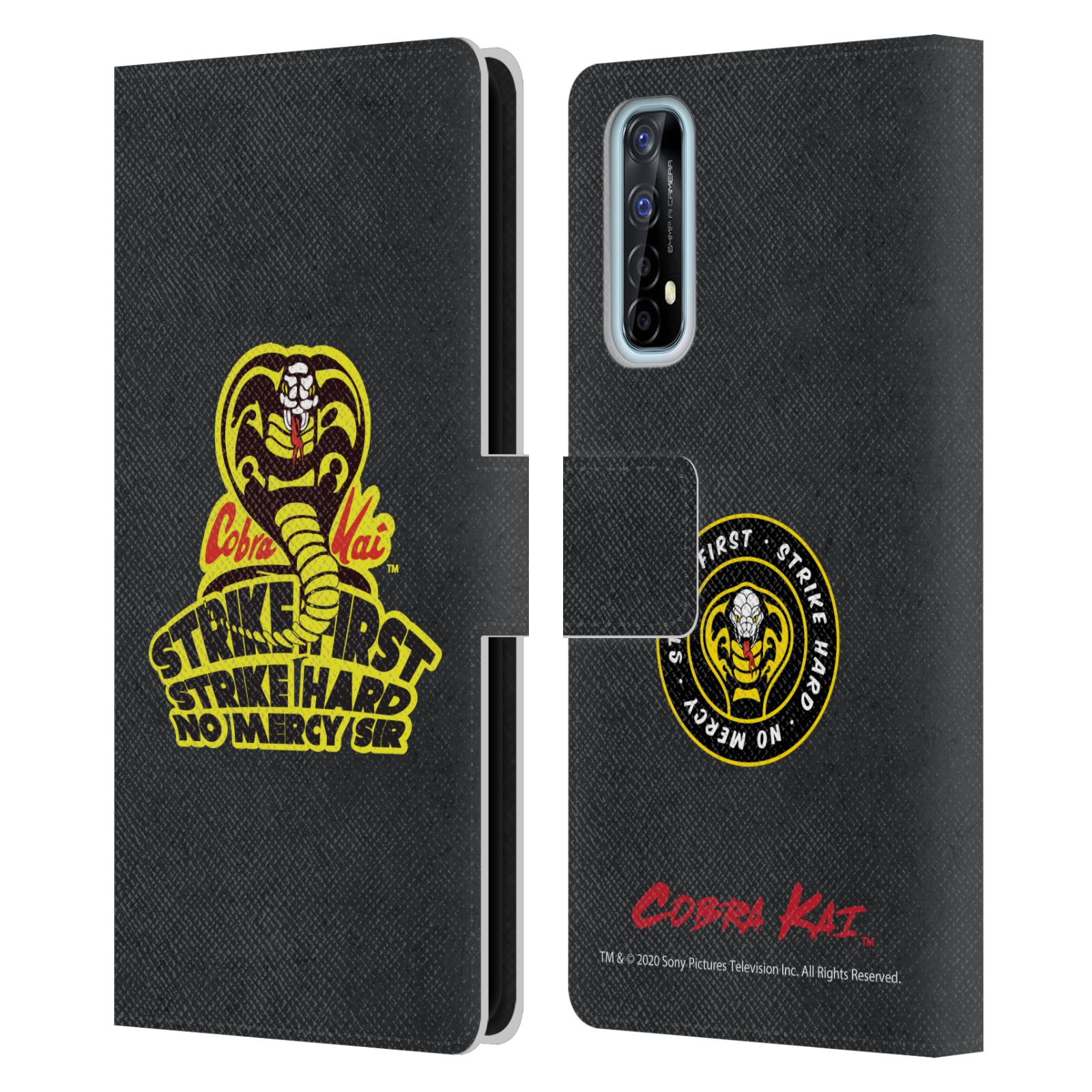 FUNDA BILLETERA OFICIAL COBRA KAI GRAPHICS 2 LIBROS DE CUERO PARA TELÉFONOS REALME - Imagen 16 de 17