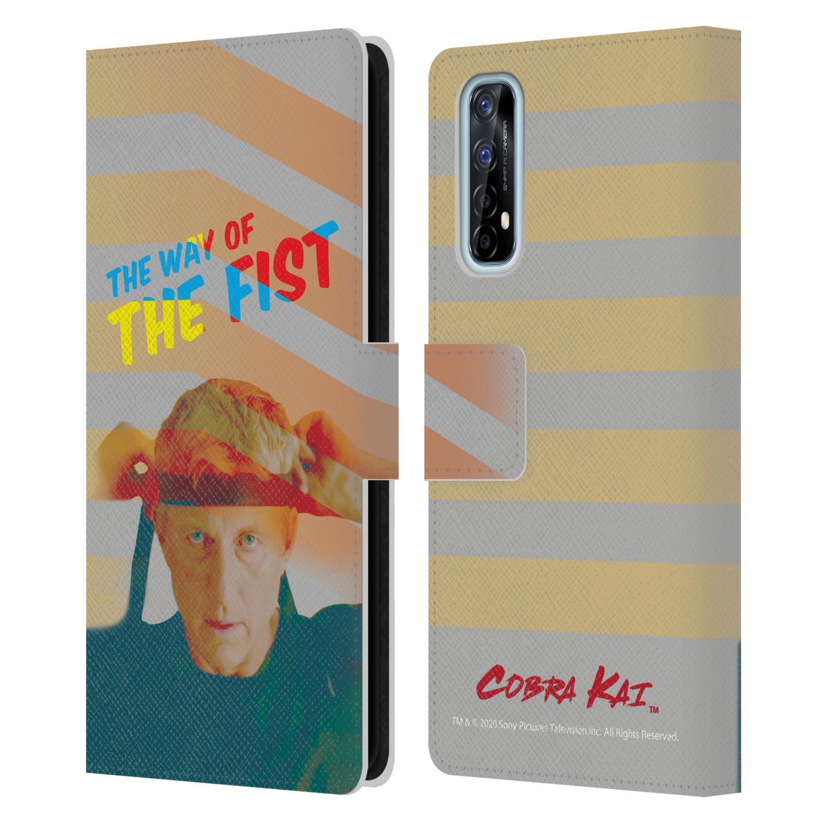 FUNDA BILLETERA OFICIAL COBRA KAI GRAPHICS 2 LIBROS DE CUERO PARA TELÉFONOS REALME - Imagen 17 de 17