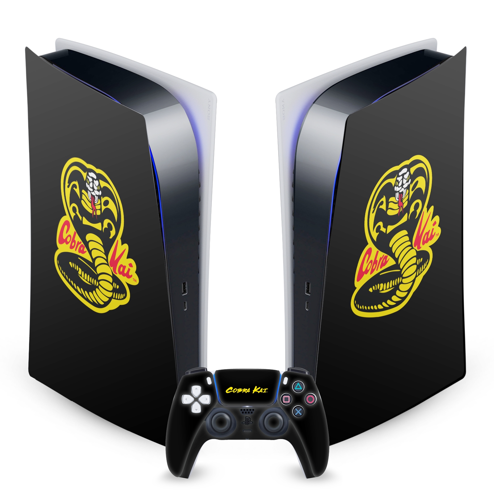 OFFICIAL COBRA KAI ICONIC VINYL SKIN DECAL FOR SONY PS5 DIGITAL EDITION BUNDLE