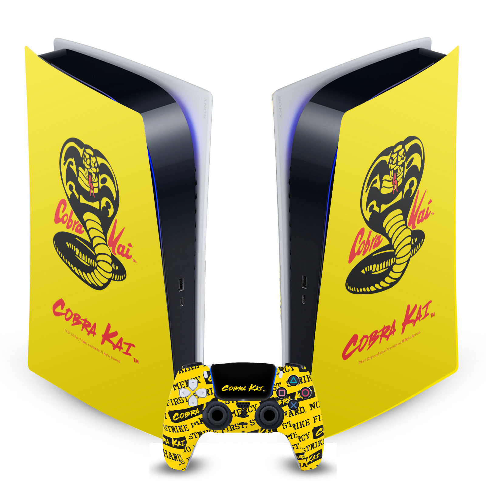 OFFICIAL COBRA KAI ICONIC VINYL SKIN DECAL FOR SONY PS5 DIGITAL EDITION BUNDLE