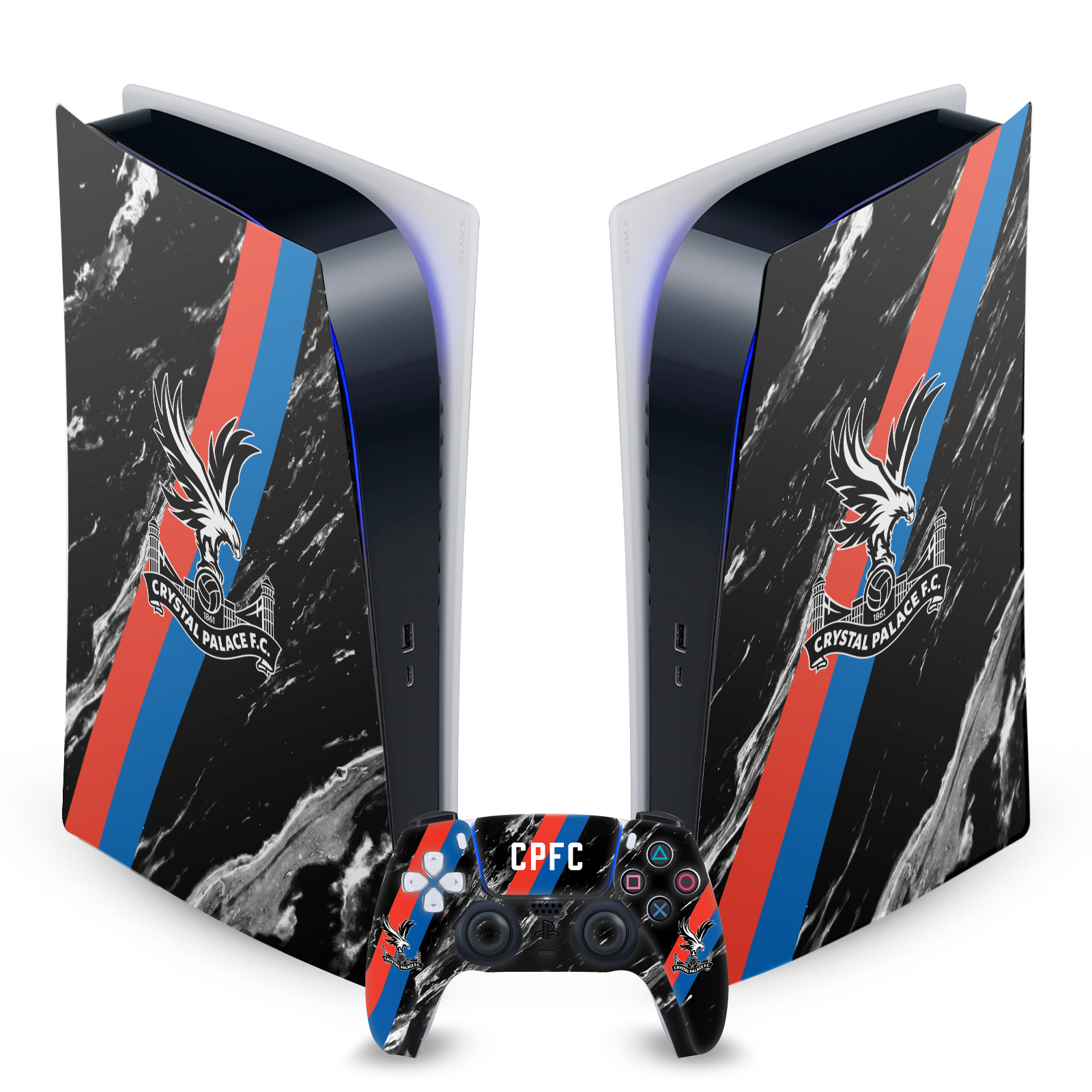 CRYSTAL PALACE FC LOGO ART VINYL SKIN DECAL FOR SONY PS5 DIGITAL EDITION BUNDLE