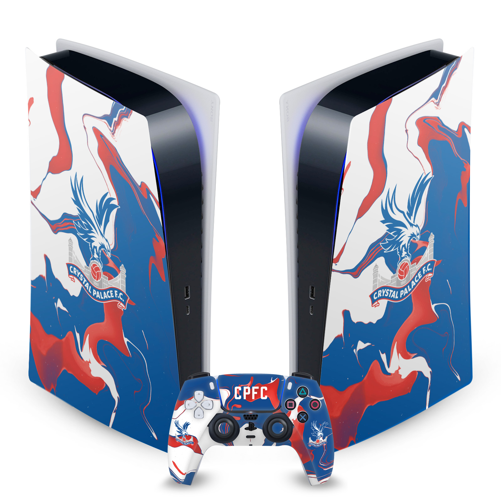 CRYSTAL PALACE FC LOGO ART VINYL SKIN DECAL FOR SONY PS5 DIGITAL EDITION BUNDLE