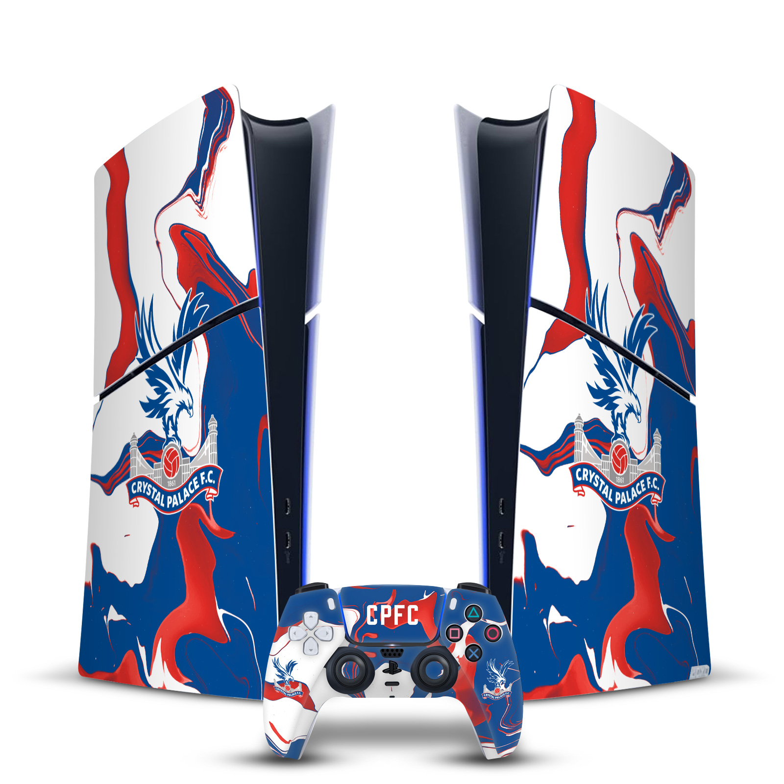 CRYSTAL PALACE FC LOGO ART VINYL SKIN FOR PS5 SLIM DIGITAL CONSOLE & CONTROLLER