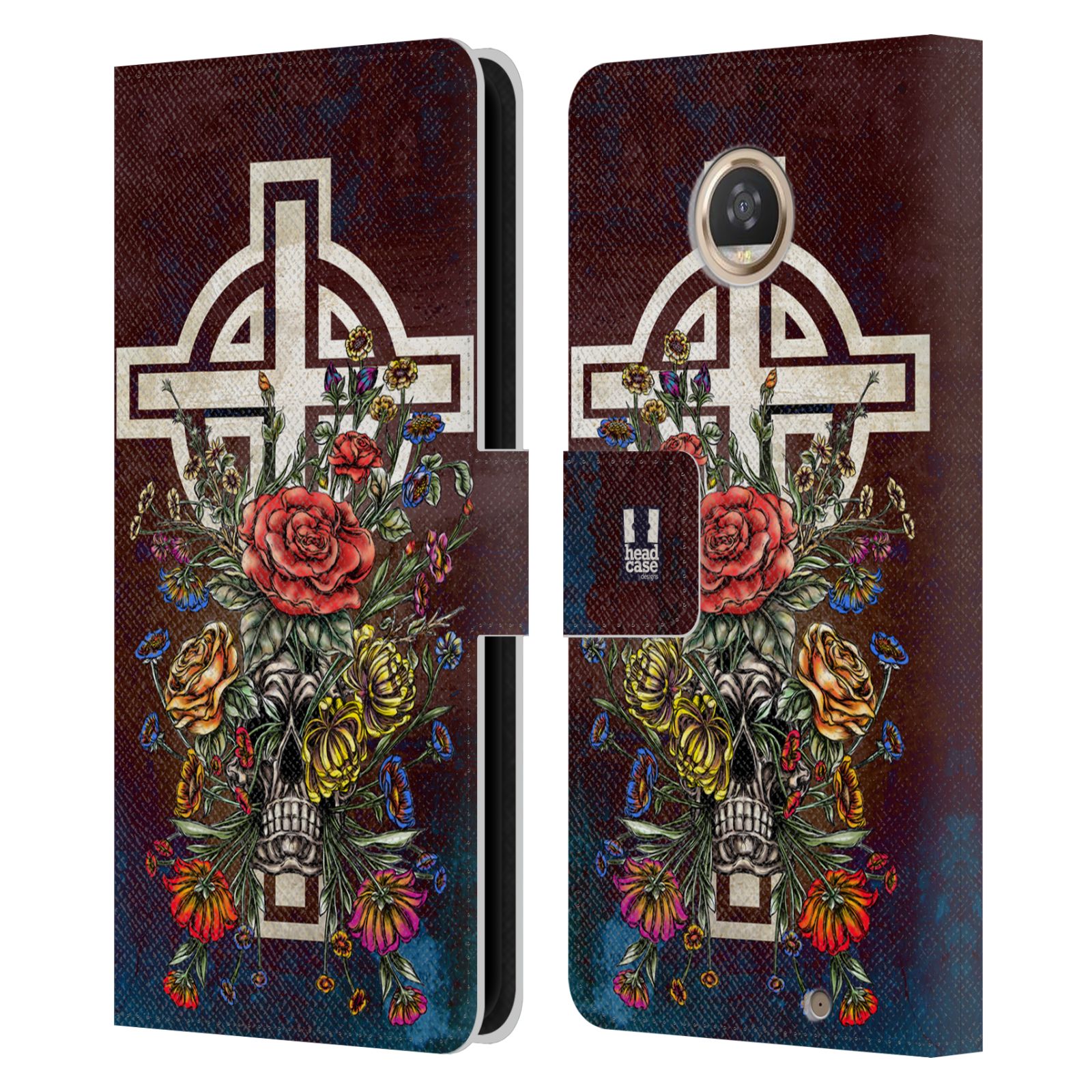 HEAD CASE DESIGNS CROSS PRINTS LEATHER BOOK WALLET CASE FOR MOTOROLA PHONES