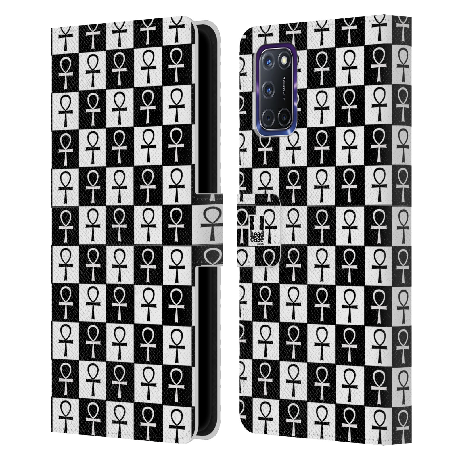 HEAD CASE DESIGNS CROSS PRINTS LEATHER BOOK WALLET CASE COVER FOR OPPO PHONES