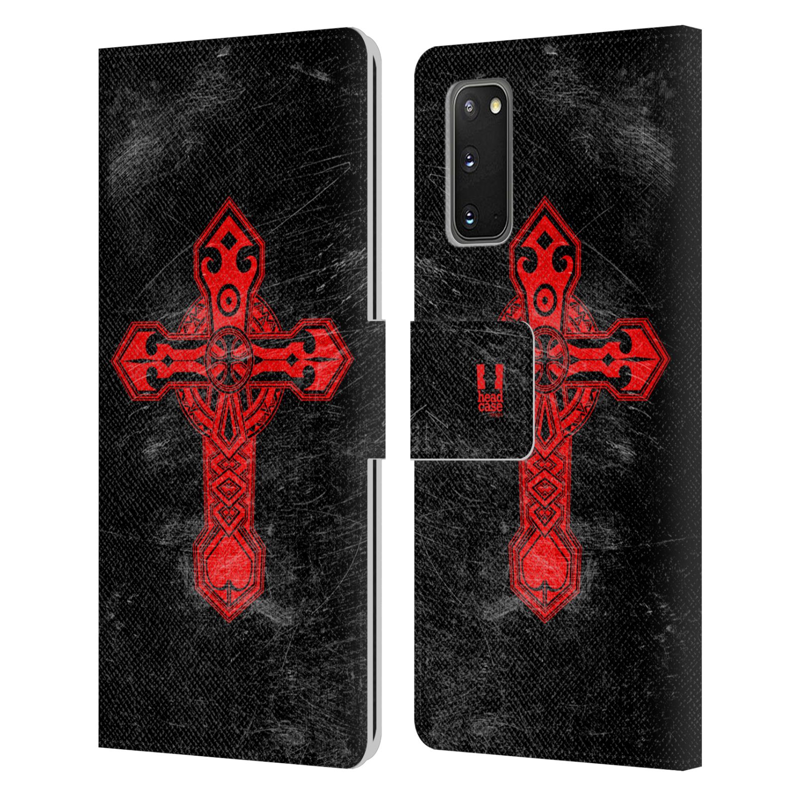 HEAD CASE DESIGNS CROSS PRINTS LEATHER BOOK WALLET CASE FOR SAMSUNG PHONES 1