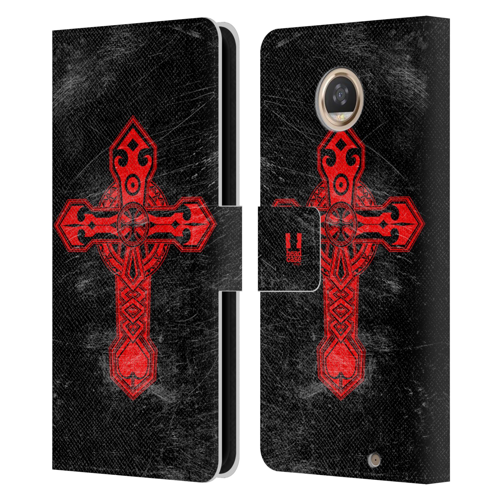 HEAD CASE DESIGNS CROSS PRINTS LEATHER BOOK WALLET CASE FOR MOTOROLA PHONES