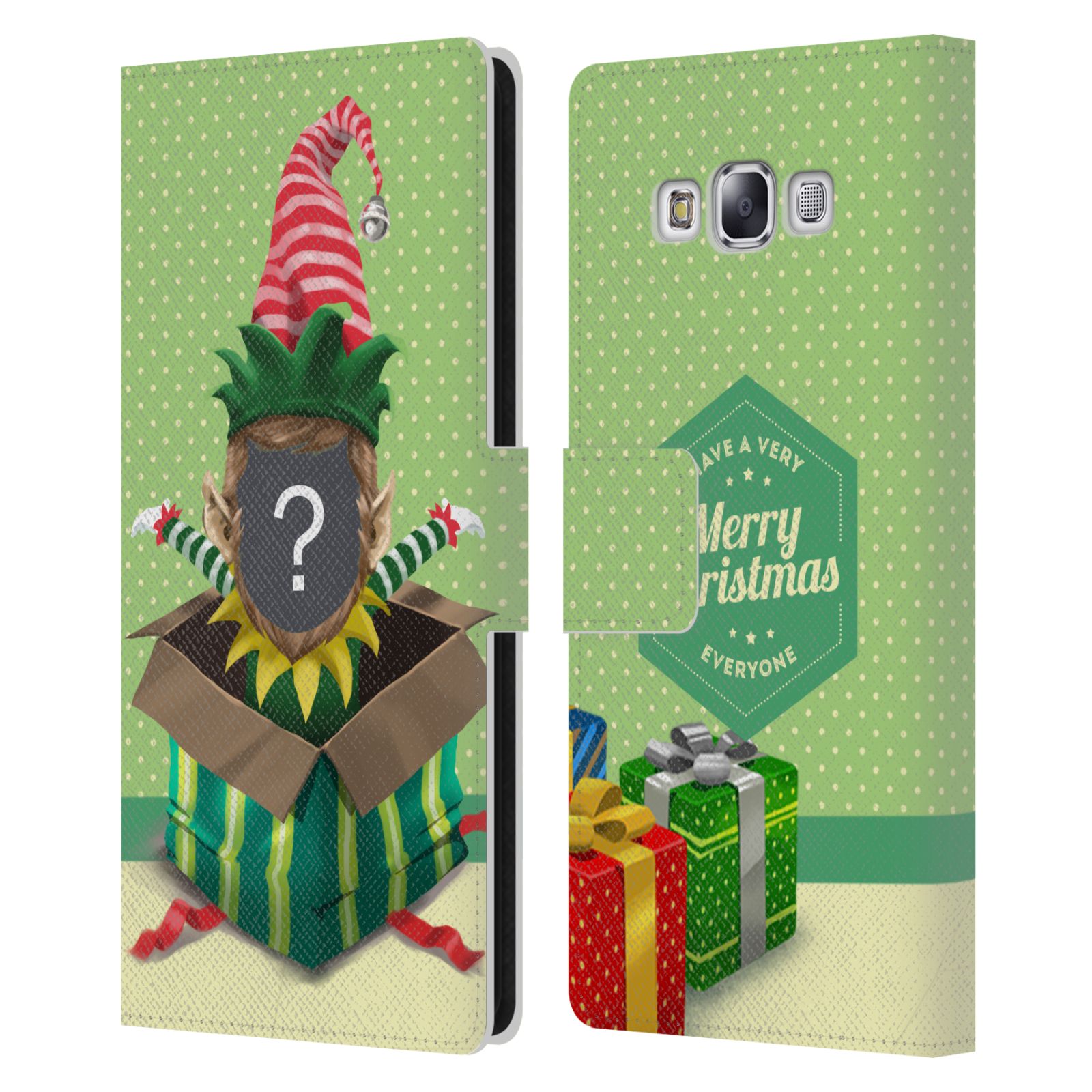 CUSTOM CUSTOMIZED PERSONALIZED CHRISTMAS LEATHER BOOK CASE FOR SAMSUNG PHONES 3 - Picture 7 of 13