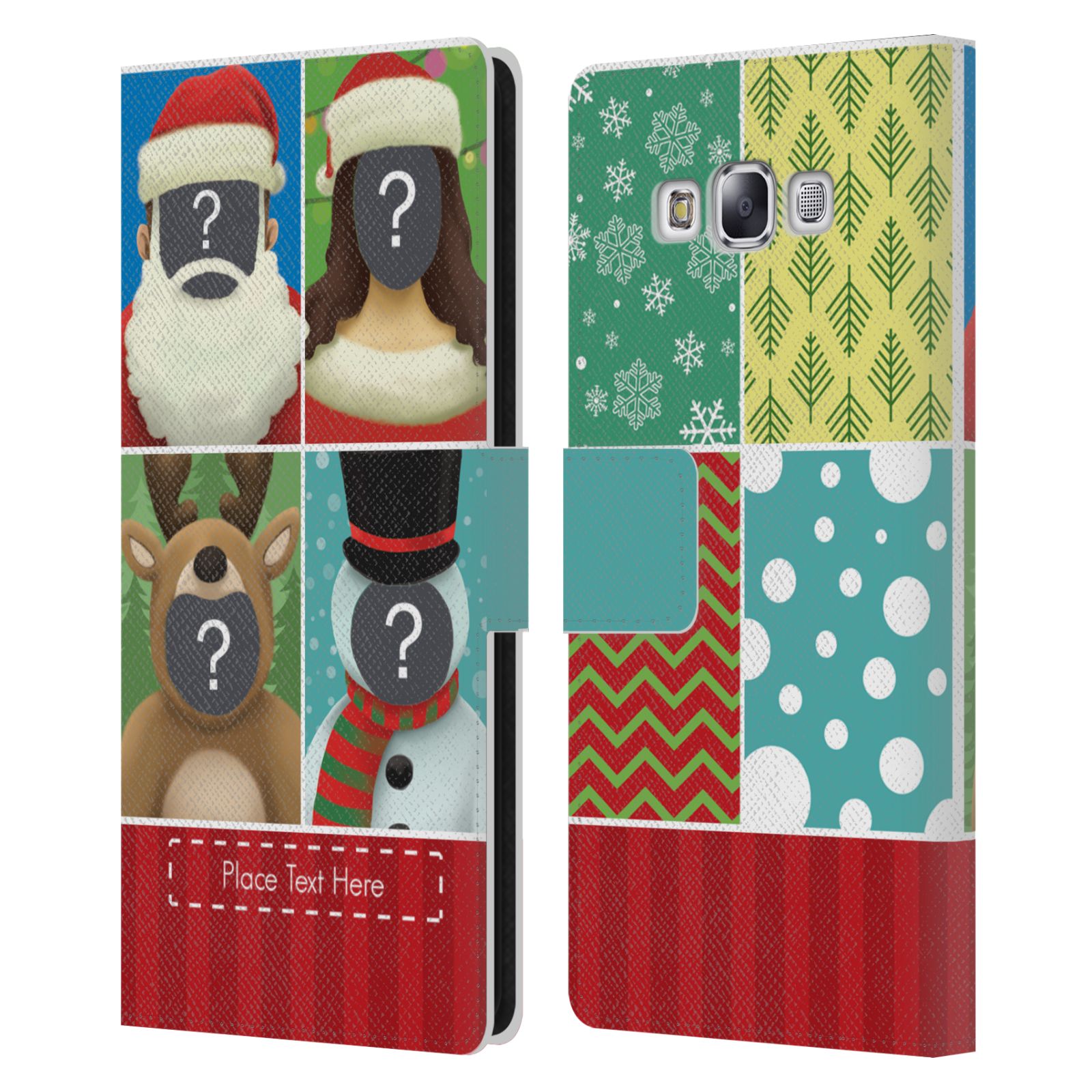 CUSTOM CUSTOMIZED PERSONALIZED CHRISTMAS LEATHER BOOK CASE FOR SAMSUNG PHONES 3 - Picture 8 of 13