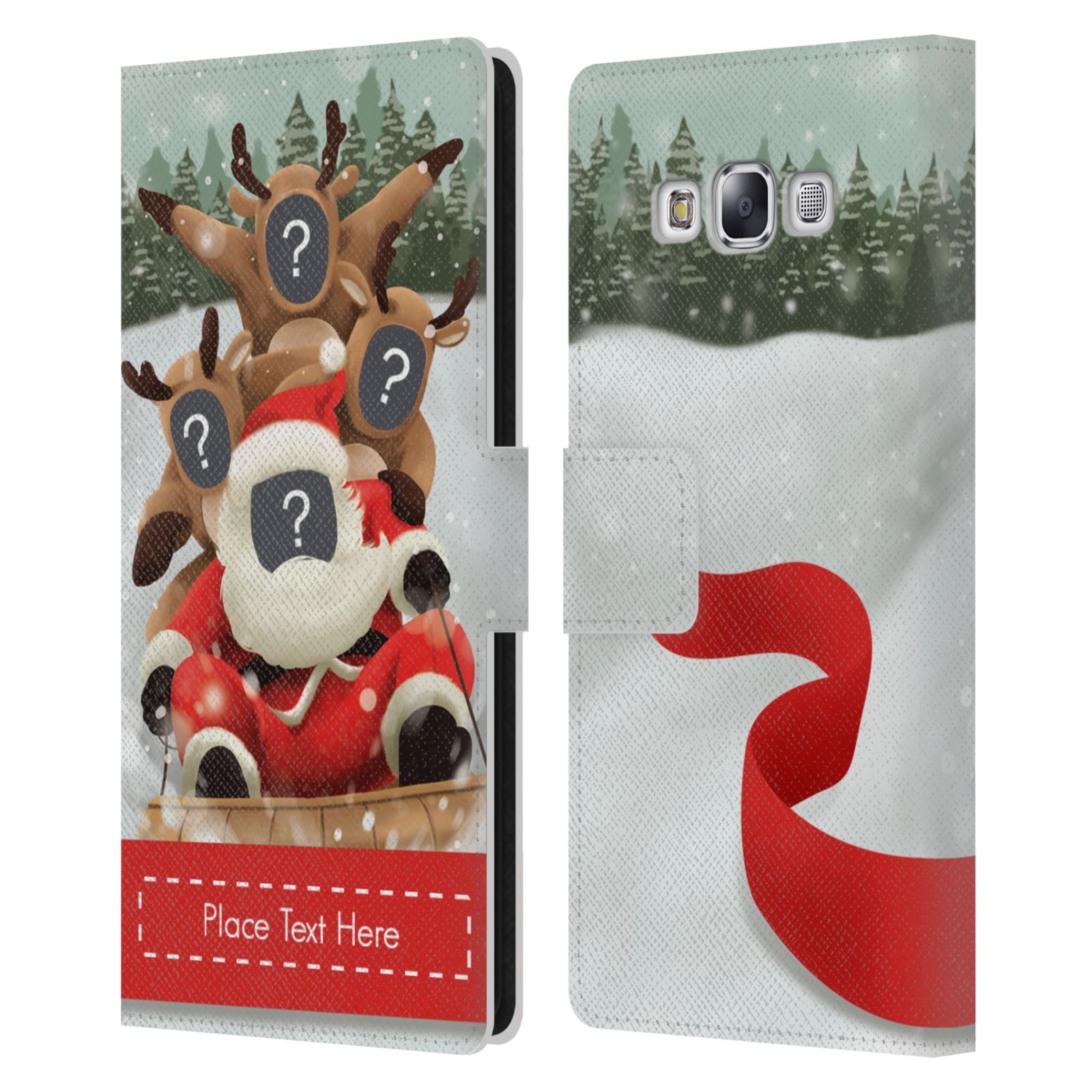 CUSTOM CUSTOMIZED PERSONALIZED CHRISTMAS LEATHER BOOK CASE FOR SAMSUNG PHONES 3 - Picture 9 of 13