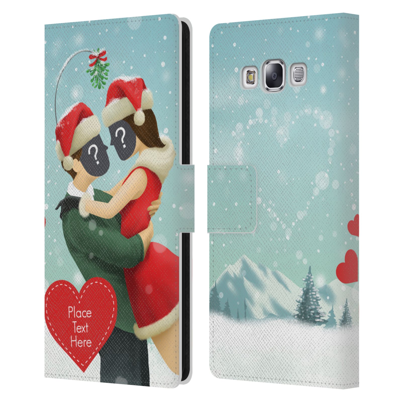 CUSTOM CUSTOMIZED PERSONALIZED CHRISTMAS LEATHER BOOK CASE FOR SAMSUNG PHONES 3 - Picture 10 of 13