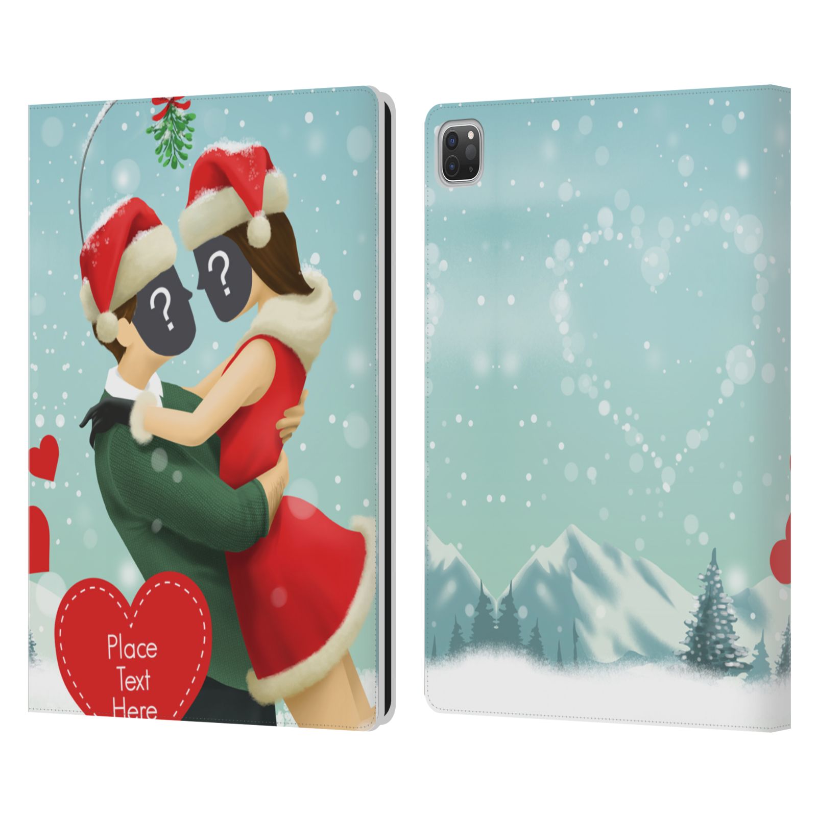 CUSTOM CUSTOMISED PERSONALISED CHRISTMAS LEATHER BOOK WALLET CASE FOR APPLE iPAD - Picture 10 of 13