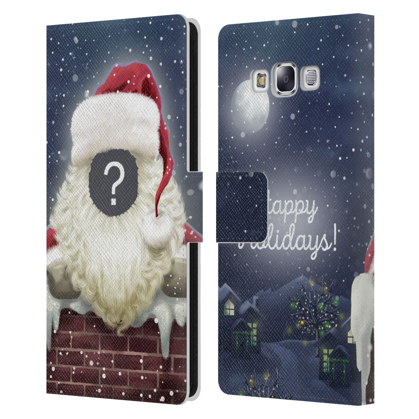 CUSTOM CUSTOMIZED PERSONALIZED CHRISTMAS LEATHER BOOK CASE FOR SAMSUNG PHONES 3 - Picture 12 of 13
