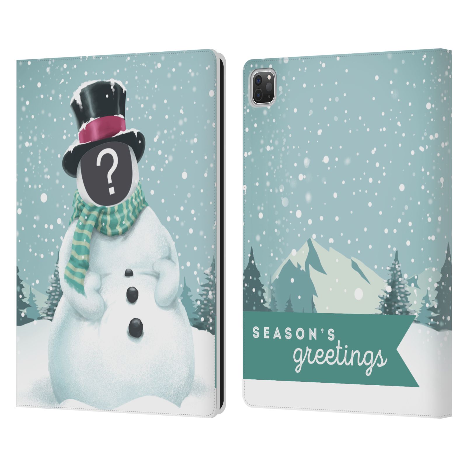 CUSTOM CUSTOMISED PERSONALISED CHRISTMAS LEATHER BOOK WALLET CASE FOR APPLE iPAD - Picture 13 of 13