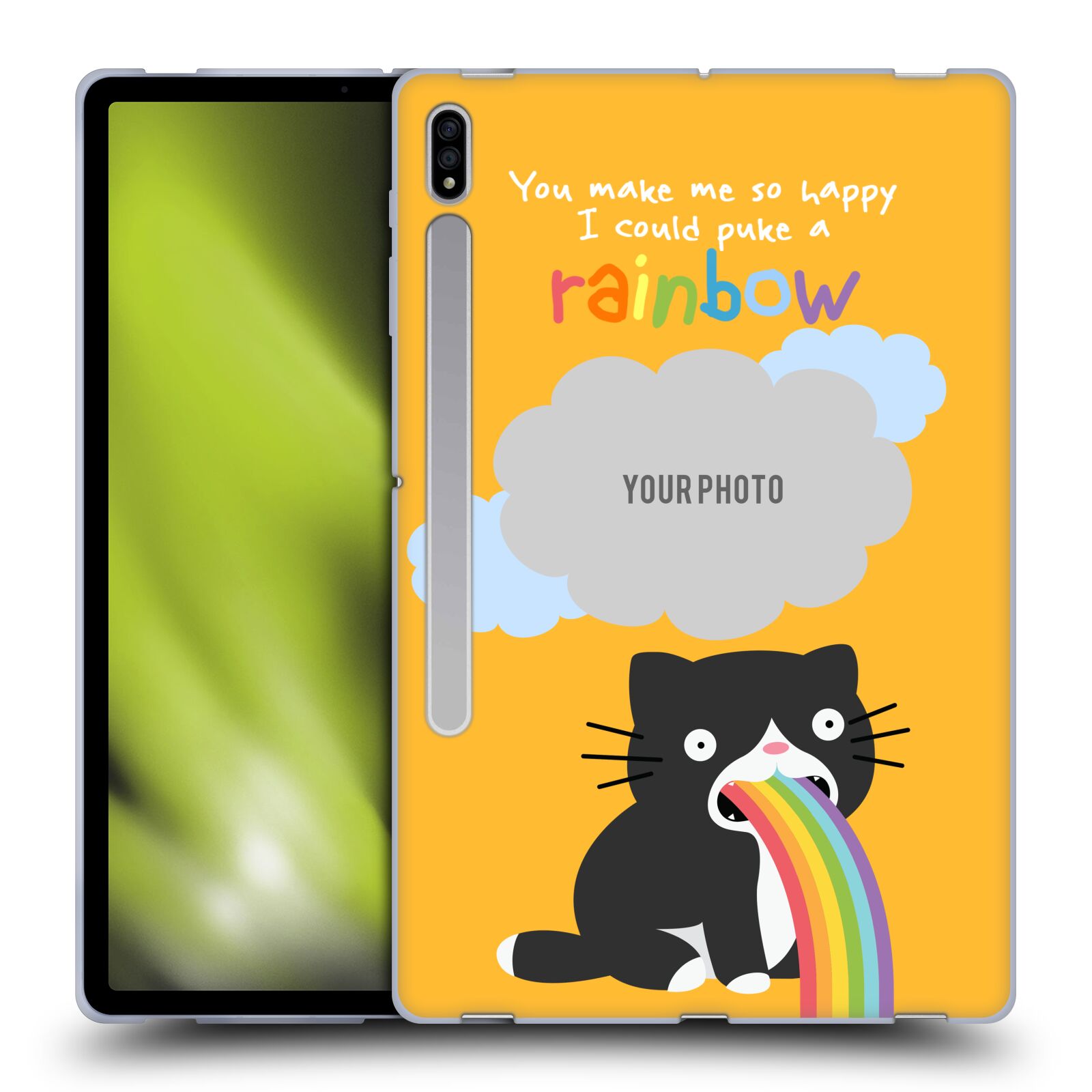 CUSTOM CUSTOMIZED PERSONALIZED RAINBOW PUKE SOFT GEL CASE FOR SAMSUNG TABLETS 1 - Picture 8 of 9