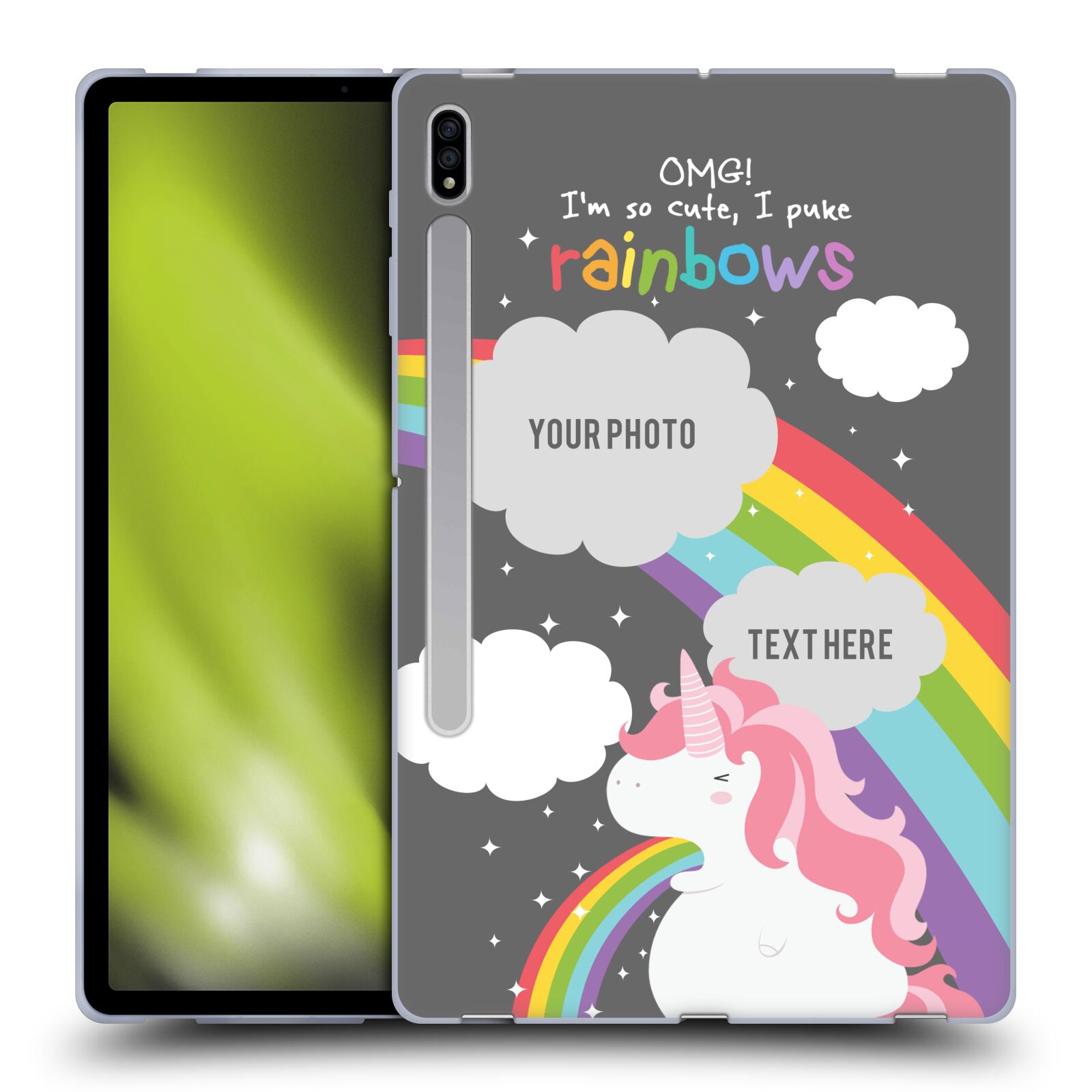 CUSTOM CUSTOMIZED PERSONALIZED RAINBOW PUKE SOFT GEL CASE FOR SAMSUNG TABLETS 1 - Picture 9 of 9