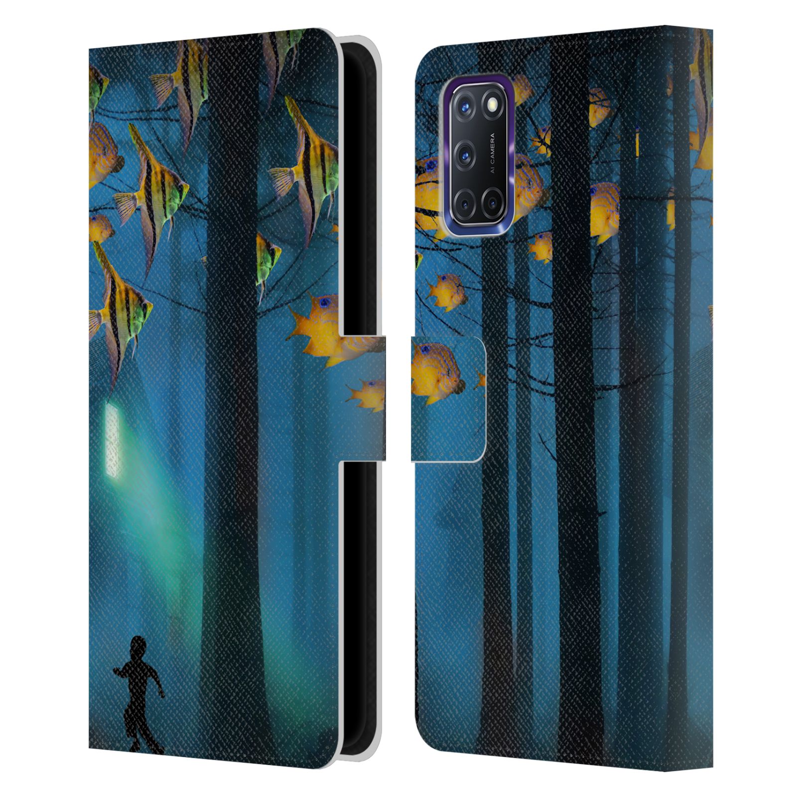 OFFICIAL DAVE LOBLAW FOREST & SPACE LEATHER BOOK WALLET CASE FOR OPPO PHONES