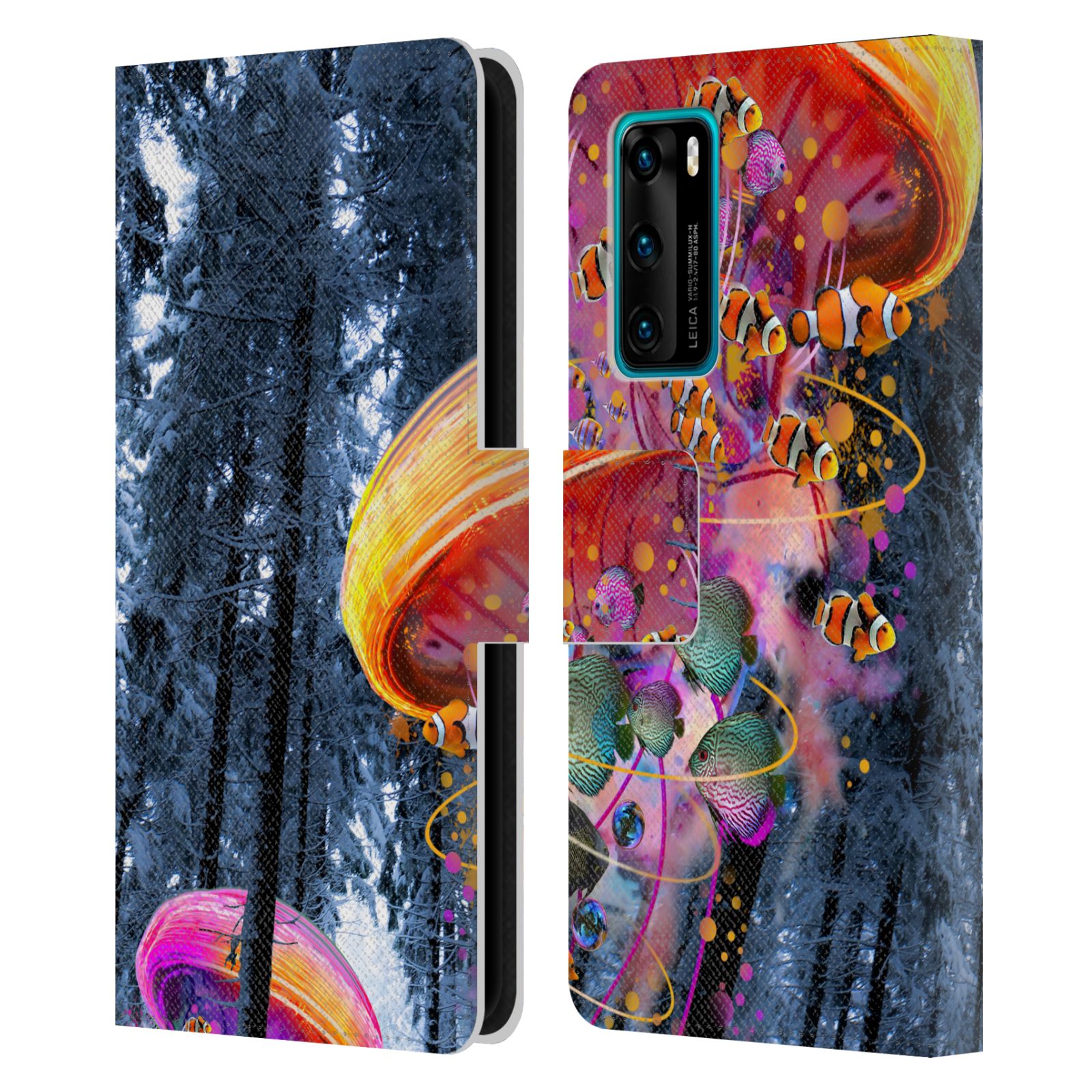OFFICIAL DAVE LOBLAW FOREST & SPACE LEATHER BOOK WALLET CASE FOR HUAWEI PHONES 4 - Picture 7 of 7