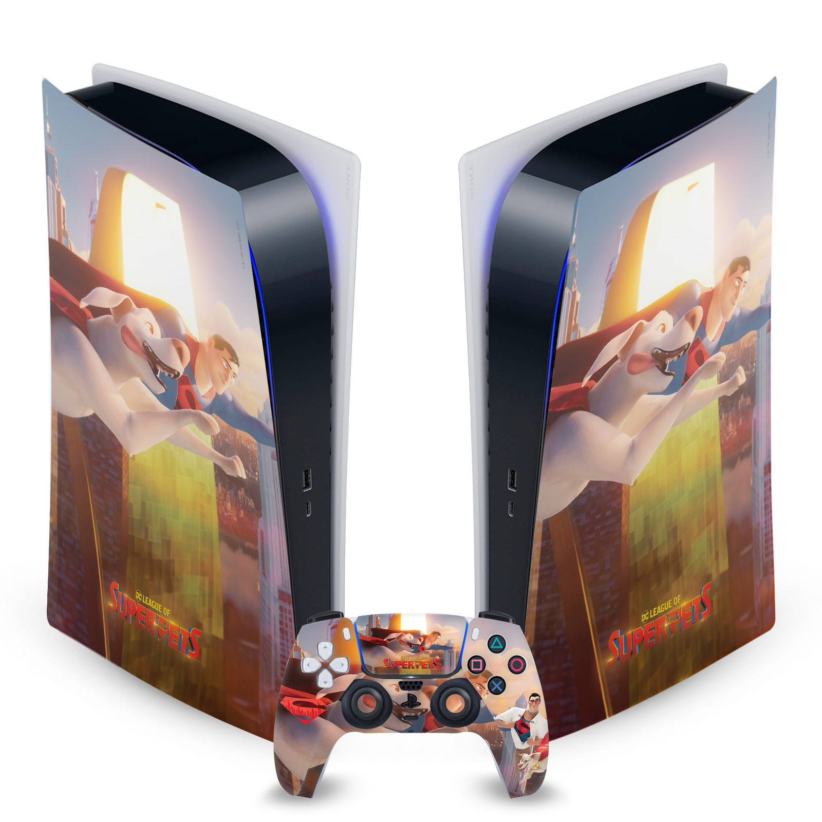 DC LEAGUE OF SUPER PETS GRAPHICS VINYL SKIN FOR SONY PS5 DIGITAL EDITION BUNDLE