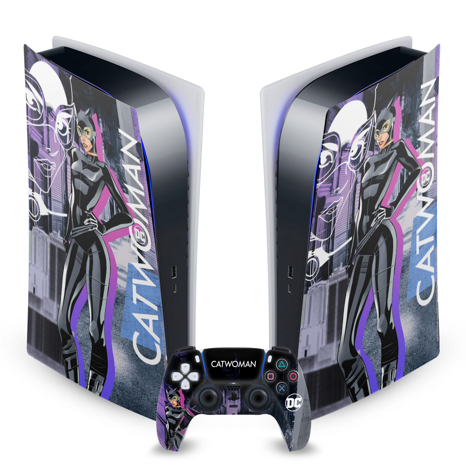 DC WOMEN CORE COMPOSITIONS VINYL SKIN DECAL FOR SONY PS5 DIGITAL EDITION BUNDLE